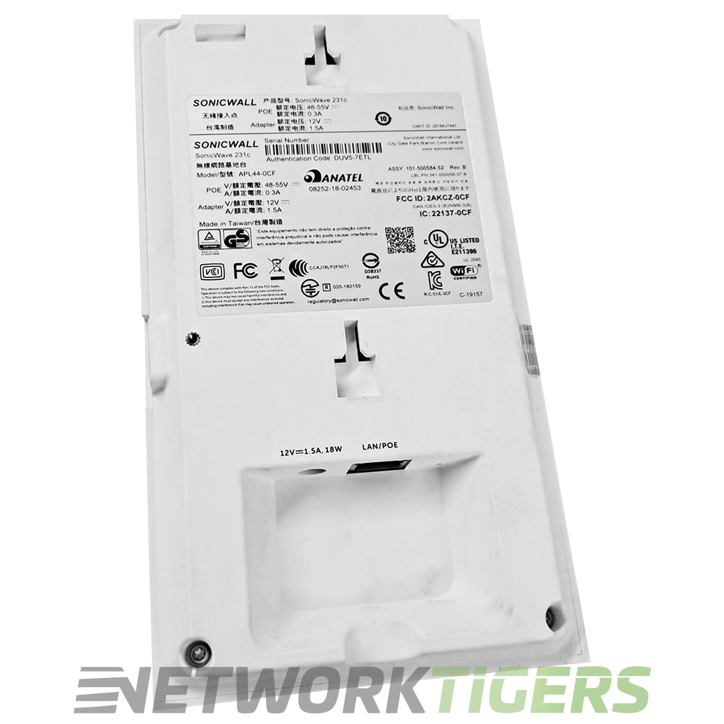 SonicWall SonicWave 231c 802.11ac Wave 2 2x2 MU-MIMO WAP - TRANSFER READY