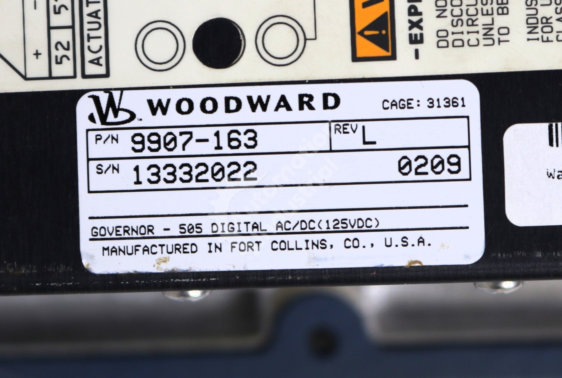 9907-163 by Woodward Configurable Turbine Digital Governor 505 Digital Series