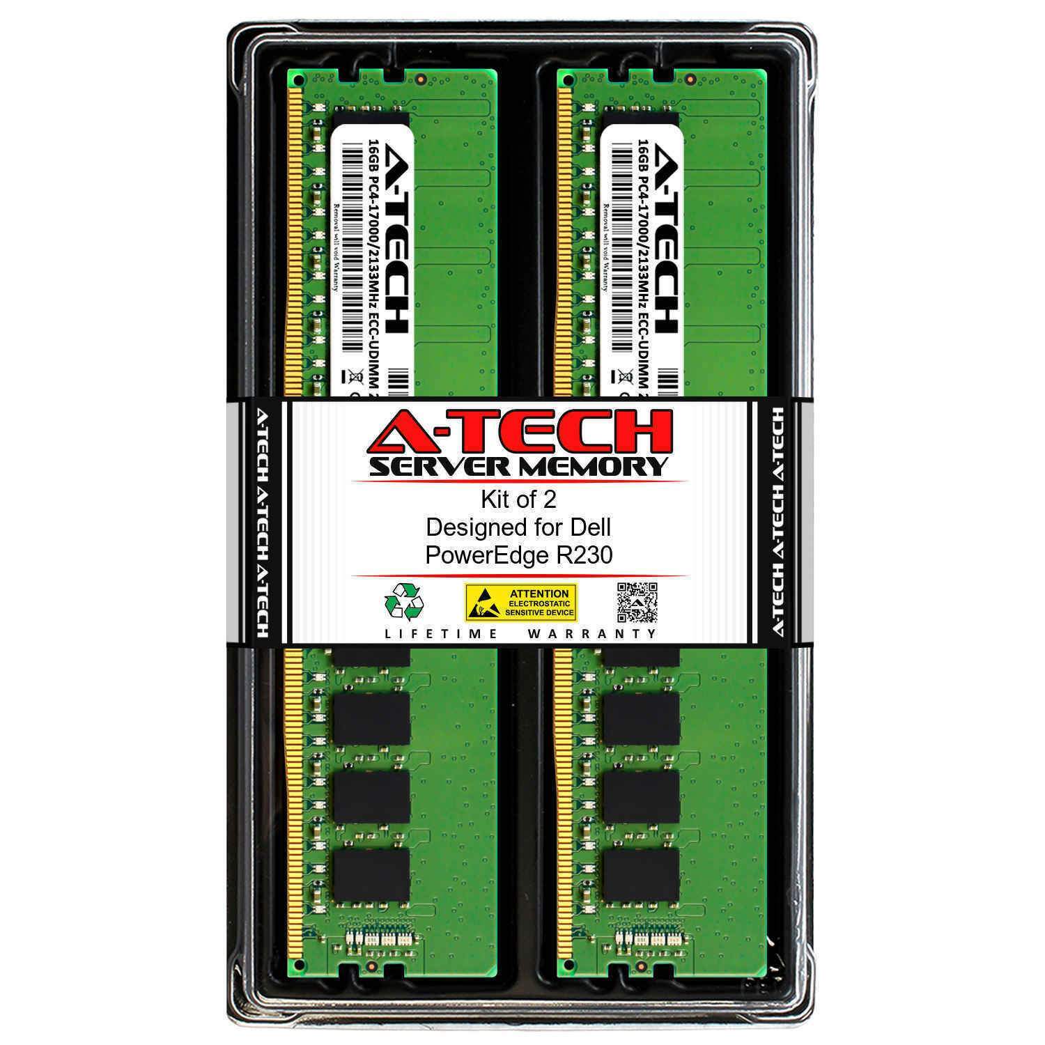 32GB 2X 16GB DDR4 2133 PC4-17000 ECC UDIMM for Dell PowerEdge R230 Memory RAM-FoxTI