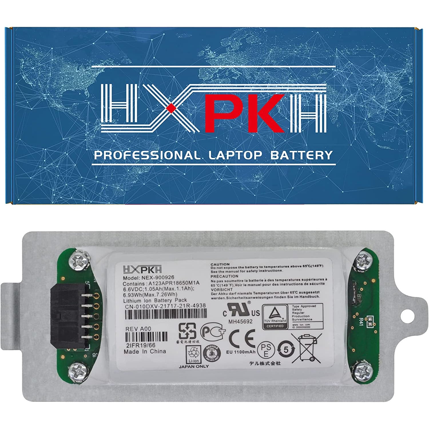 Batería HXPKH NEX-900926 NEX-900926-A para controlador inteligente TYPE15 TYPE18 TYPE19 PS4210 PS6210 PS6610 con 0KVY4F KVY4F 010DXV 10DXV K4PPV 0K4PPV 0FK6YW 6.6V 6.93Wh 1.05Ah