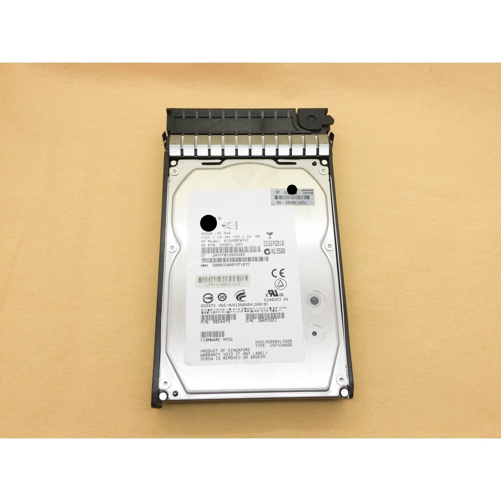 HP 516828-B21 600GB 15K 6G DP RPM SAS 3.5 Hard Drive HDD 517354-001 884420695721-FoxTI
