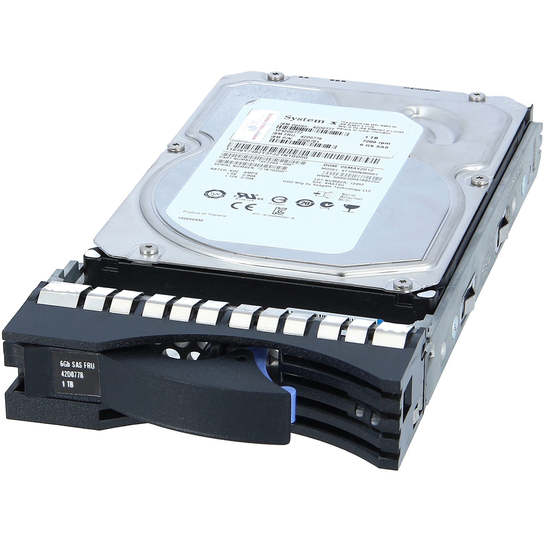 42D0778 Disco duro SAS de 1TB 7200RPM 6G 3.5" LFF HDD con bandeja 42D0777 42D0781