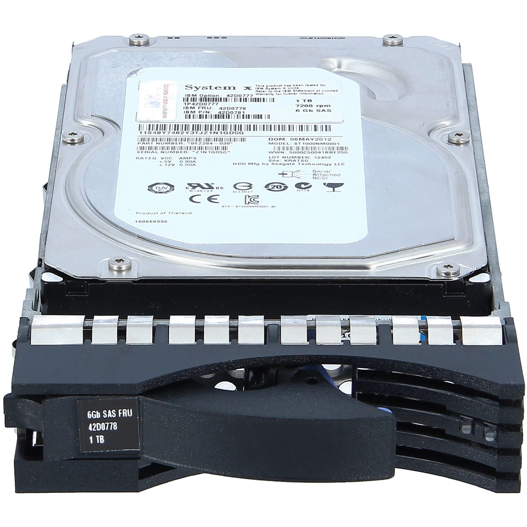 ST1000NM0001 1 TB 7200RPM Disco duro SAS intercambiable en caliente con bandeja 42D0778