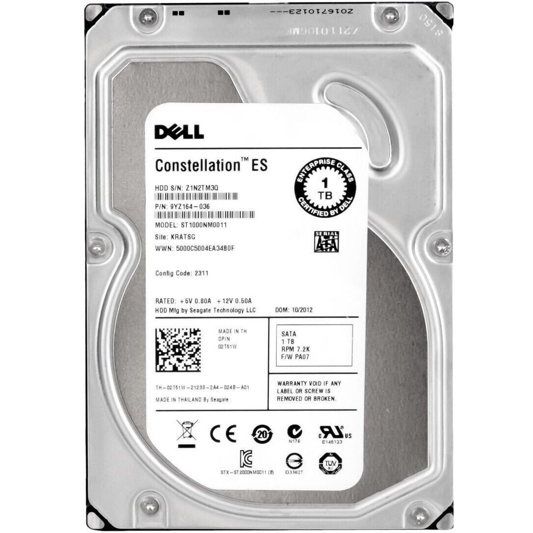 Disco duro de 1 TB SATA 7.200 RPM 3,5" 6G de conexión en caliente para 2T51W
