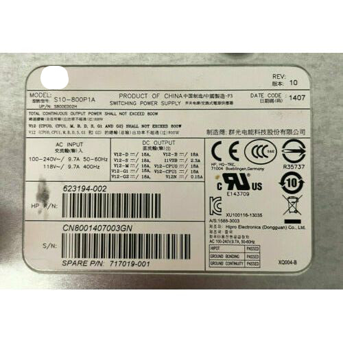 HP Z620 Workstation 800W Power Supply 623194-002 623194-001 fonte - MFerraz Tecnologia