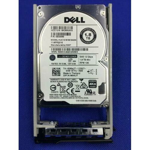 Disco 96WJT Dell 1.8TB 10K SAS 12Gb/s 4Kn 2.5in HDD 096WJT HUC101818CS4204 - MFerraz Tecnologia