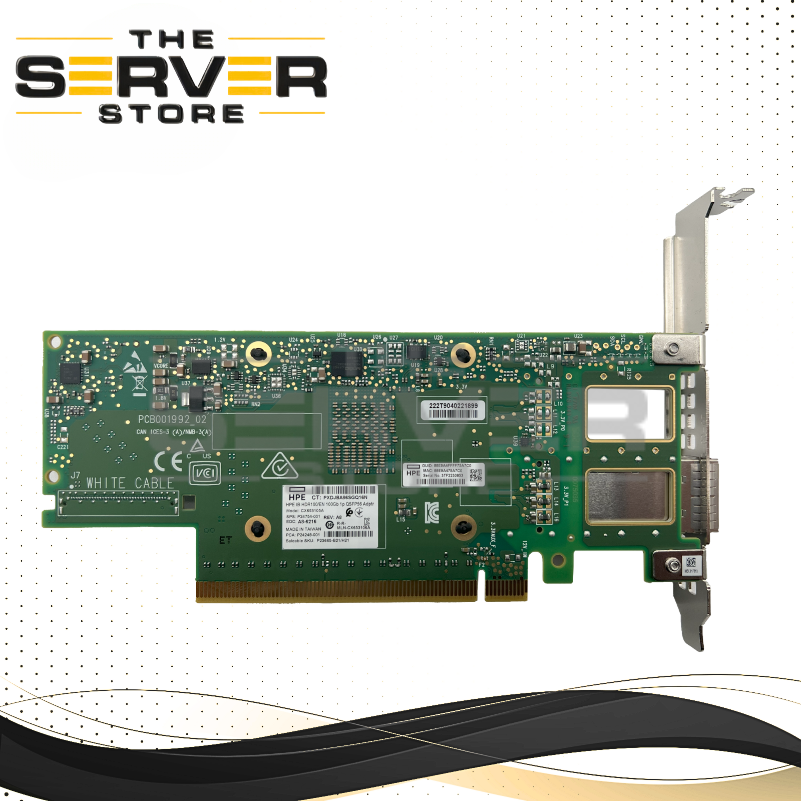 HPE Mellanox MCX653105A ConnectX-6 1xPort EDR/HDR 100GB Network Card P23665-B21 P24248-001 P24754-001