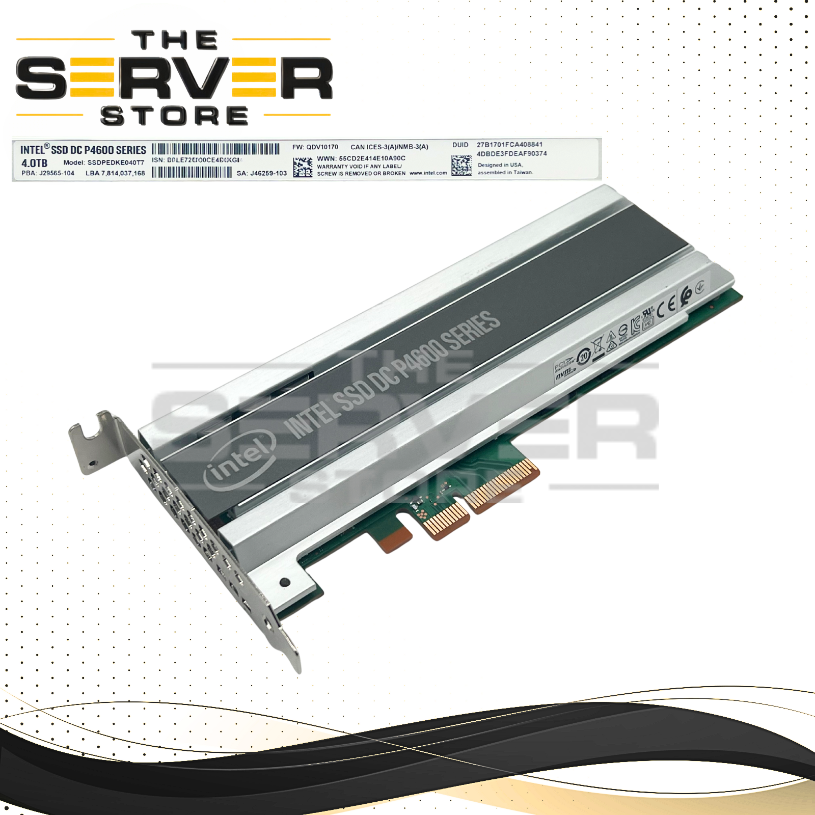 Intel 4TB NVMe MU PCIe Gen 3.0 x4 HHHL Add-in Card (AIC) SSD DC P4600 Series SSDPEDKE040T7