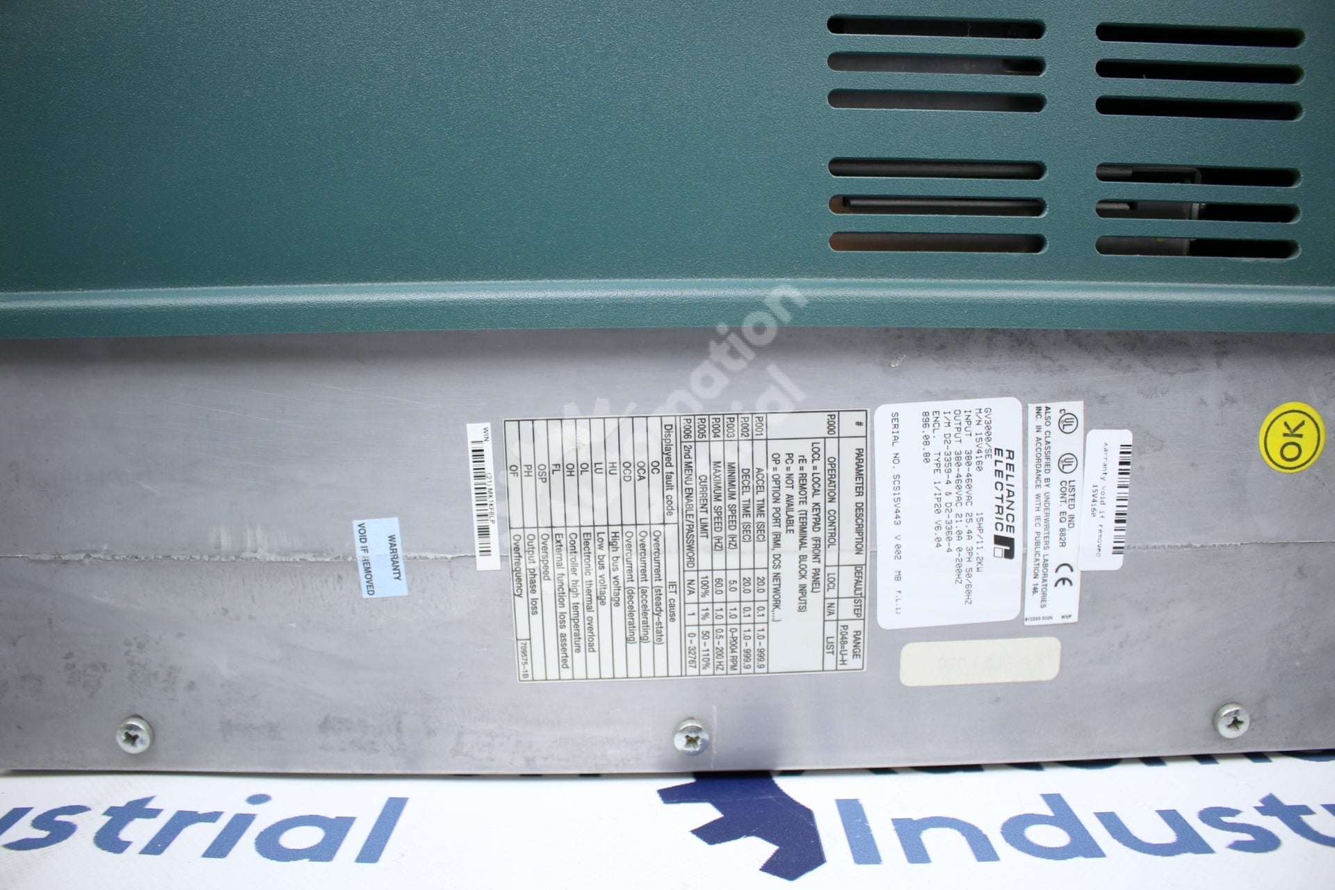 Reliance Electric 15V4160 15 HP GV3000 Drive New Surplus Factory Package