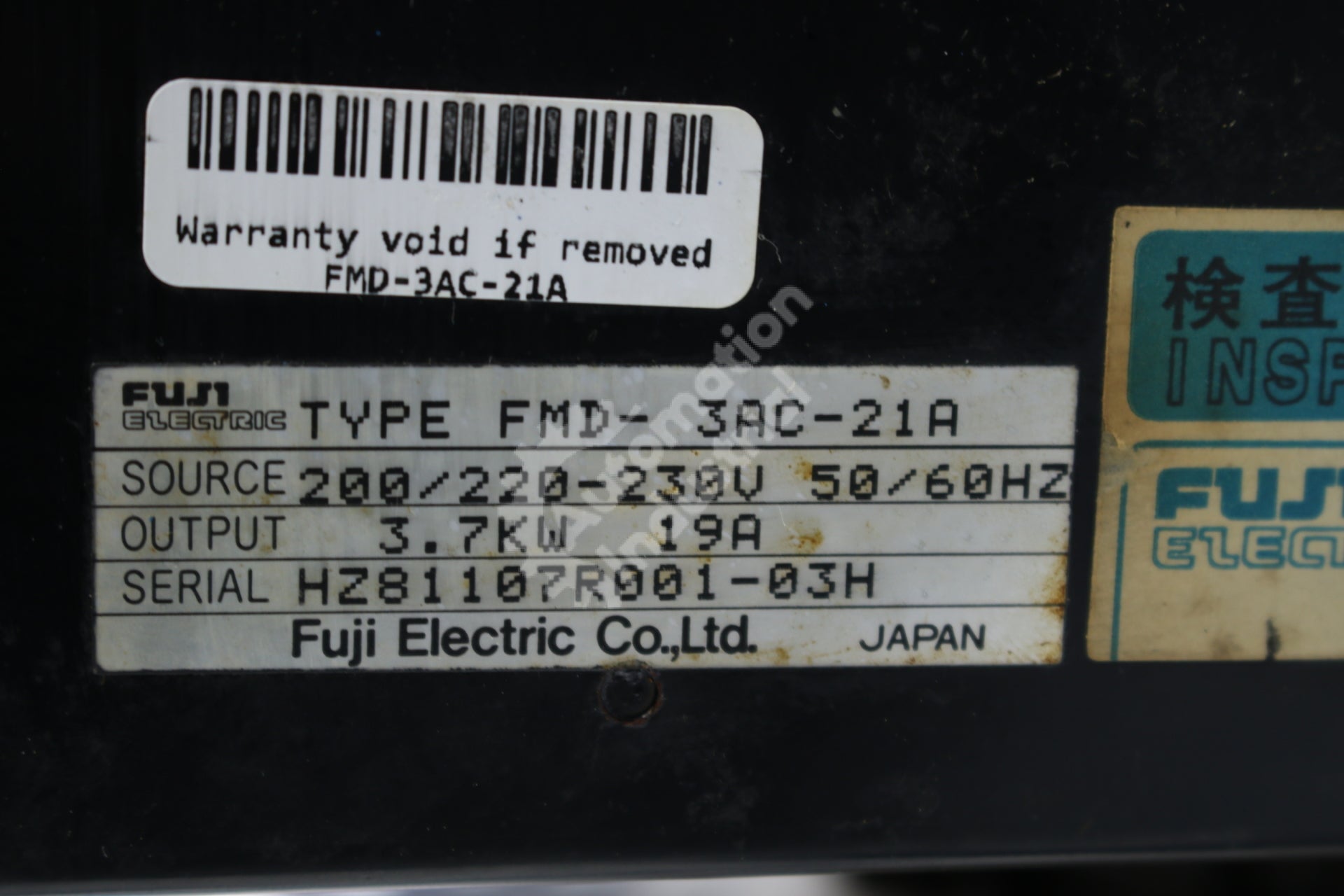 Fuji Electric FMD-3AC-21A AC Spindle Inverter Drive