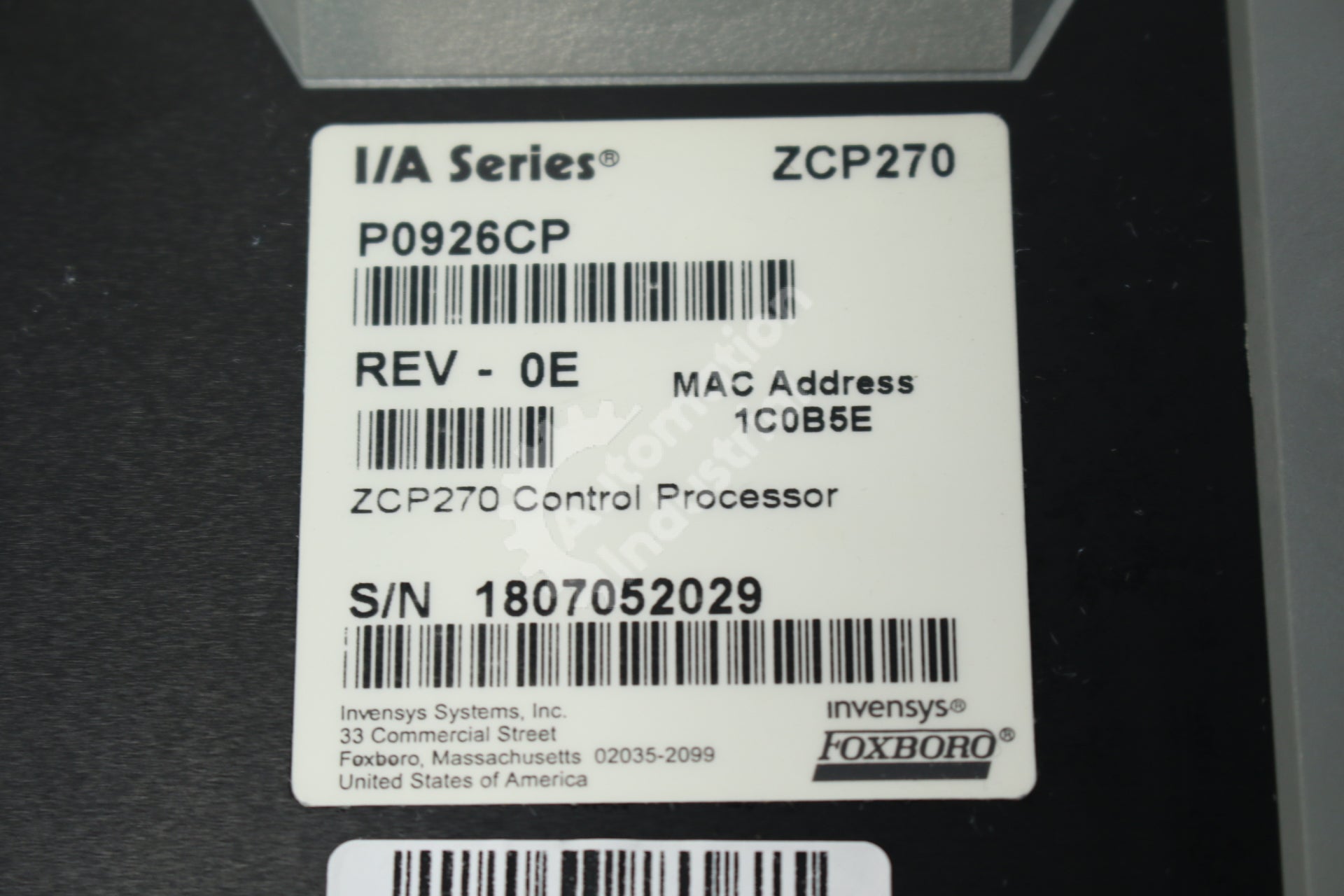 Foxboro P0926CP ZCP270 Control Processor