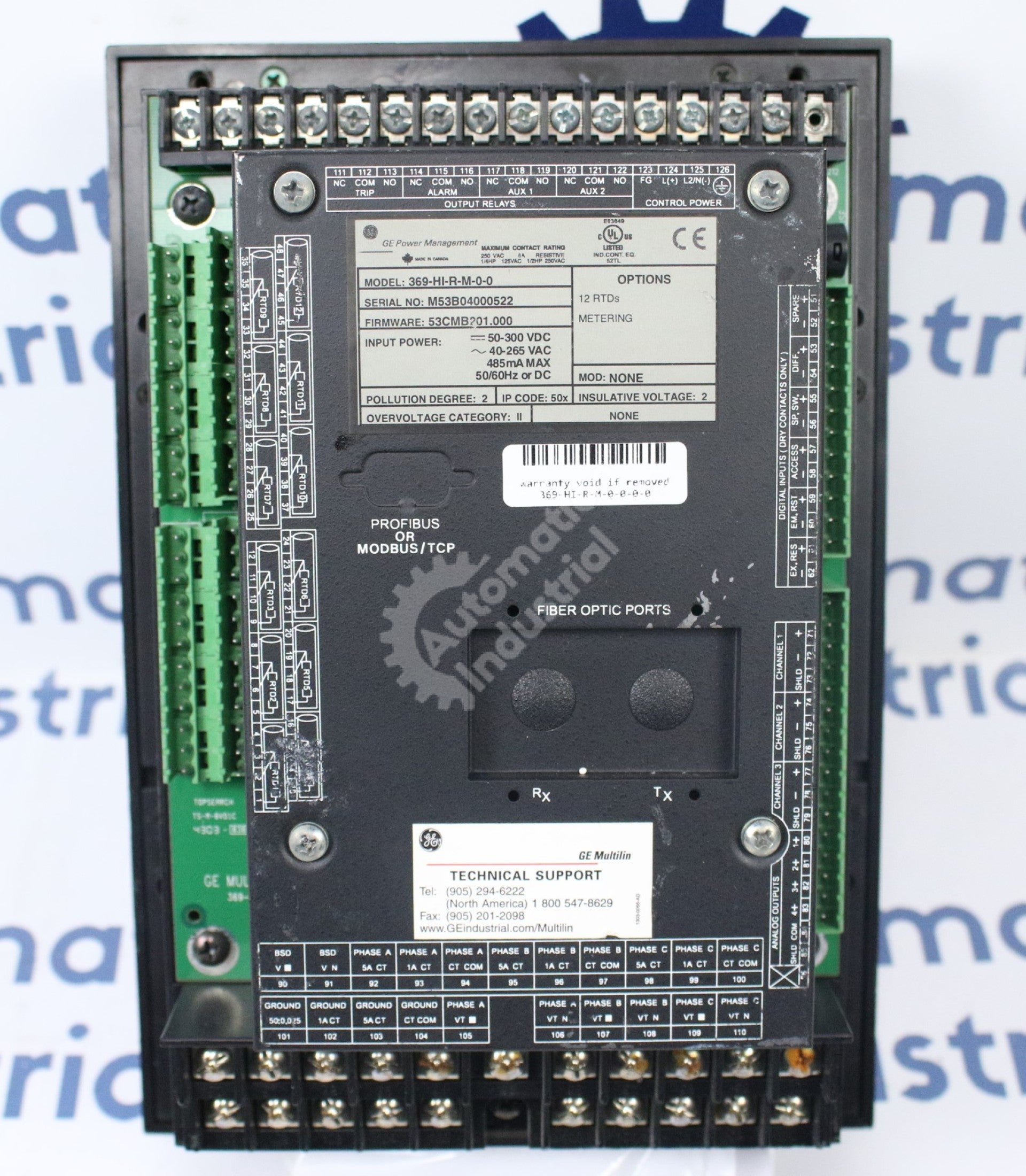 GE Multilin 369-HI-R-M-0-0-0-0 369 Motor Management  Relay