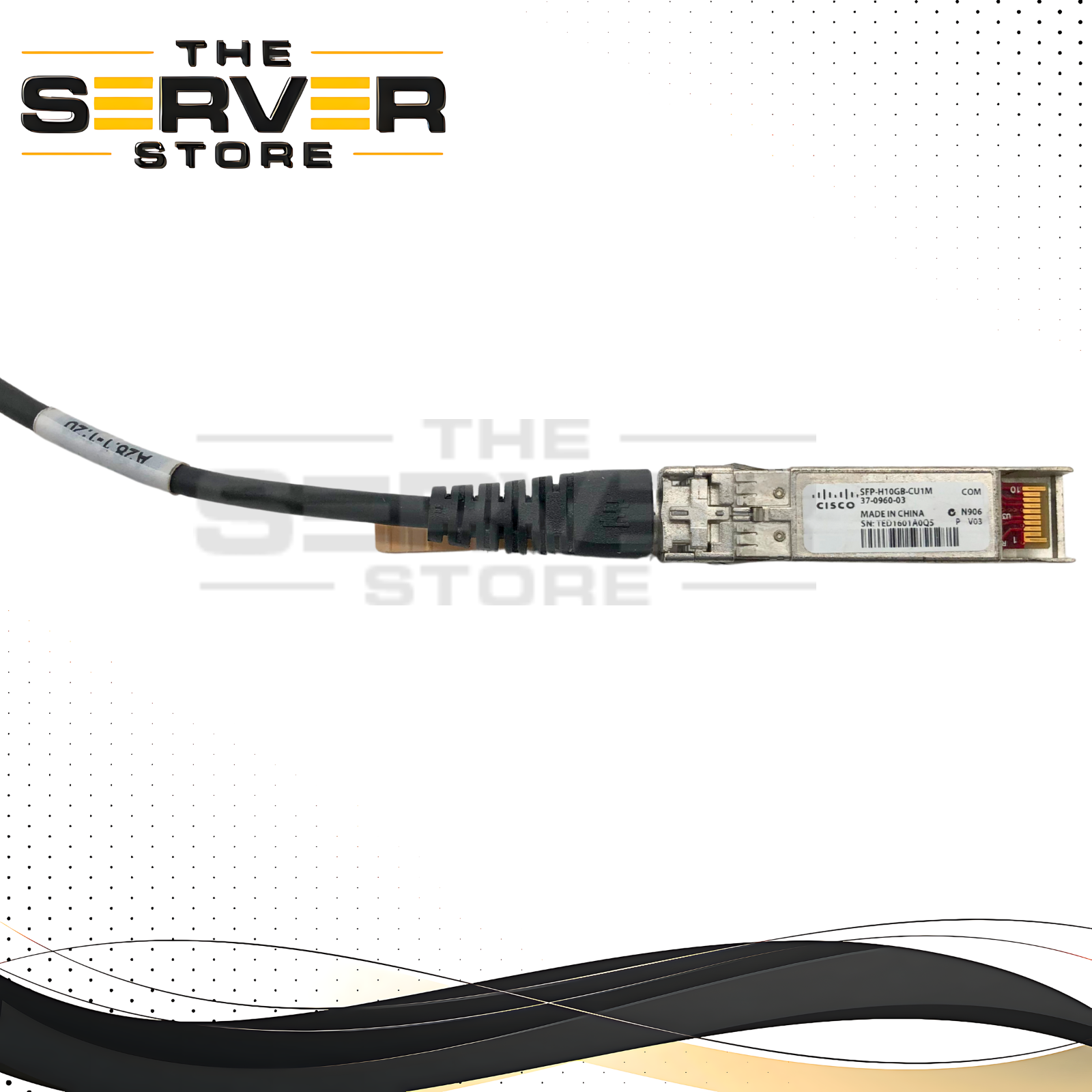 Cisco 1 Meter (3.3ft) 10GBASE-CU SFP+ to SFP+ Passive Direct Attach Copper (DAC) Twinax Cable. P/N: SFP-H10GB-CU1M.