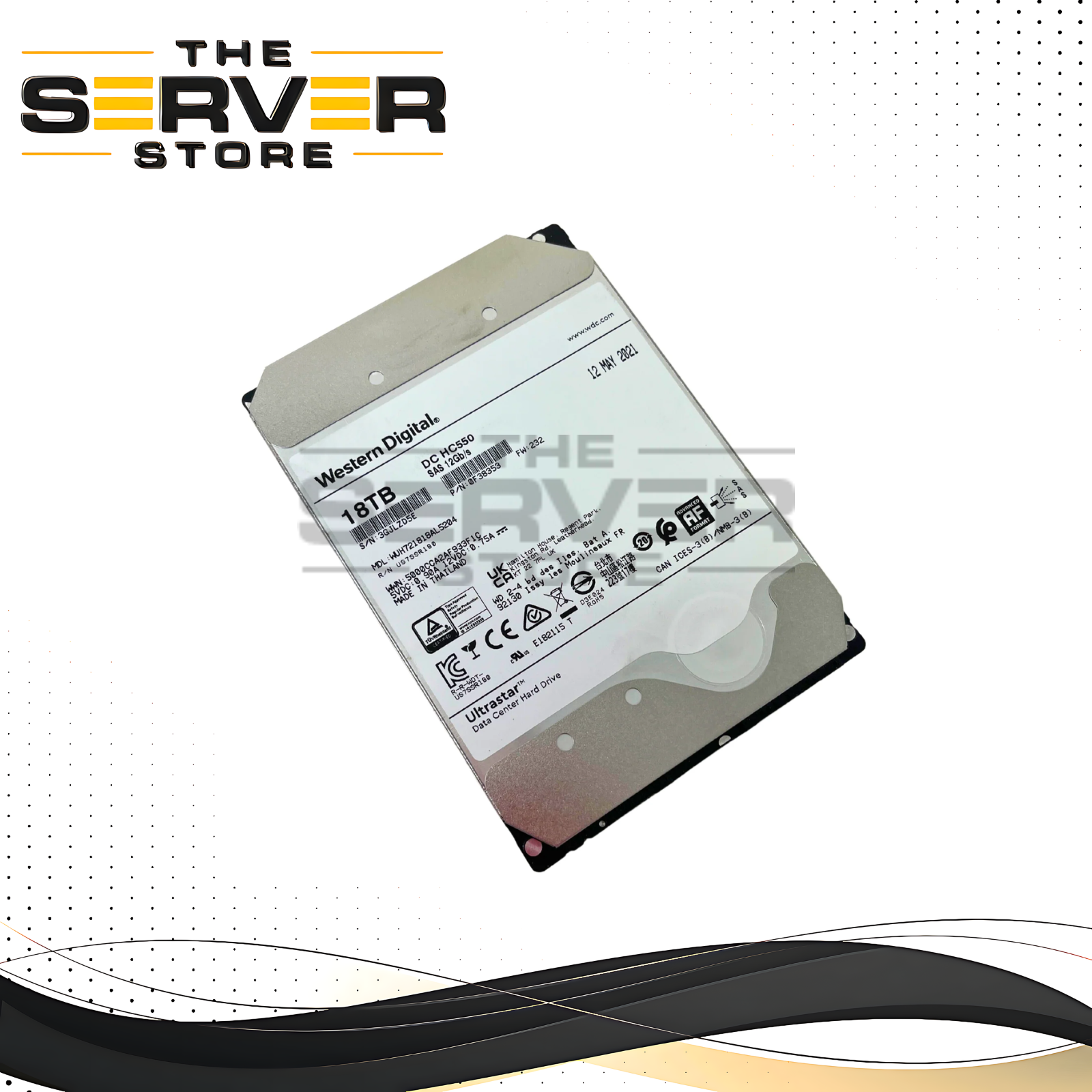 WD Ultrastar DC HC550 18TB SAS 7.2K 12Gb/s 3.5" HDD Hard Drive (WUH721818AL5204)