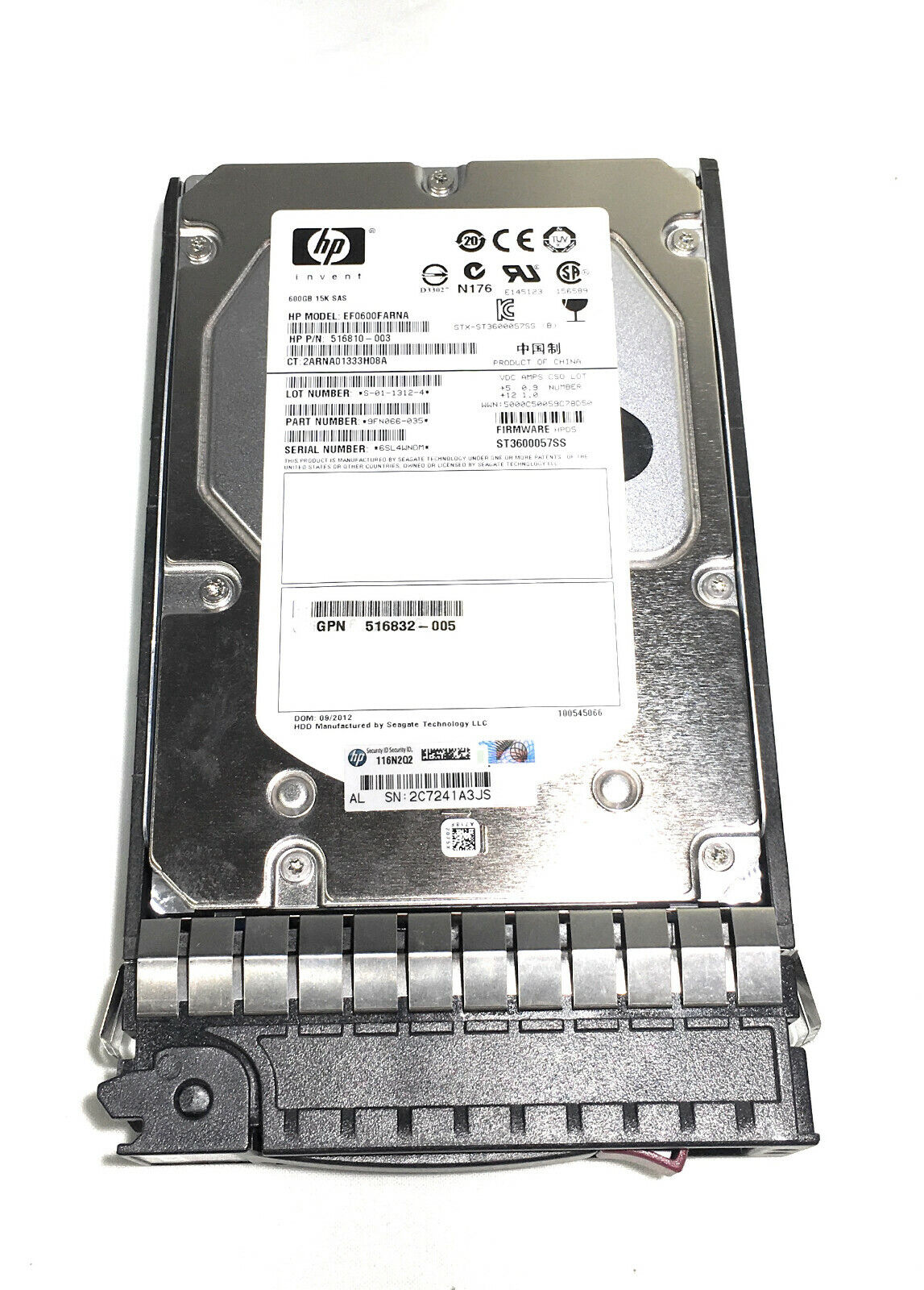 516810-003 600GB 15K RPM 3.5Inches Dual Port 6GBits SAS Hard D