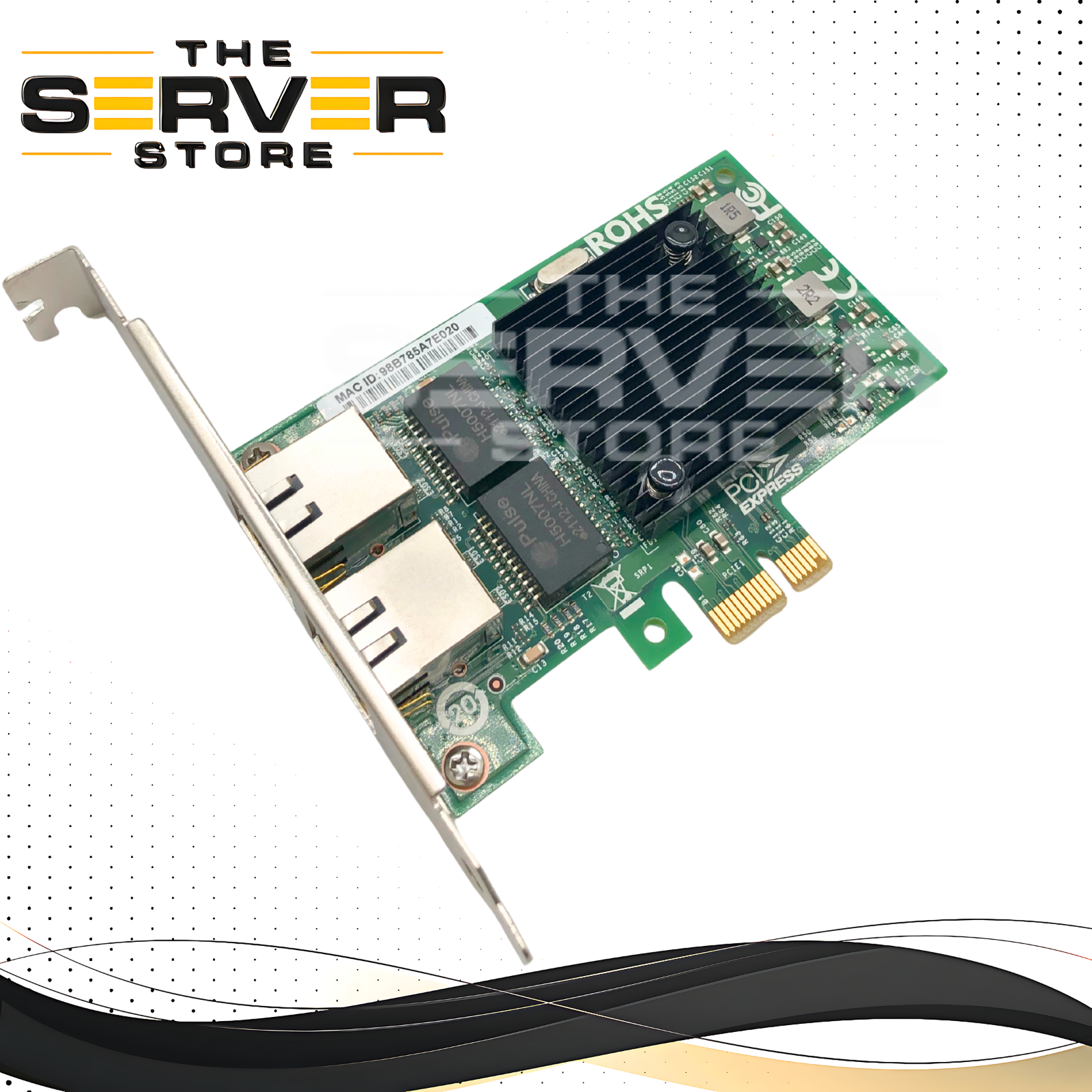 10Gtek PCIe 1.0 x1 to Dual Port 1 Gigabit (1G) RJ45 Network Interface Card (NIC) with Intel 82571EB Controller. P/N: 82571-GE-2T-X1.