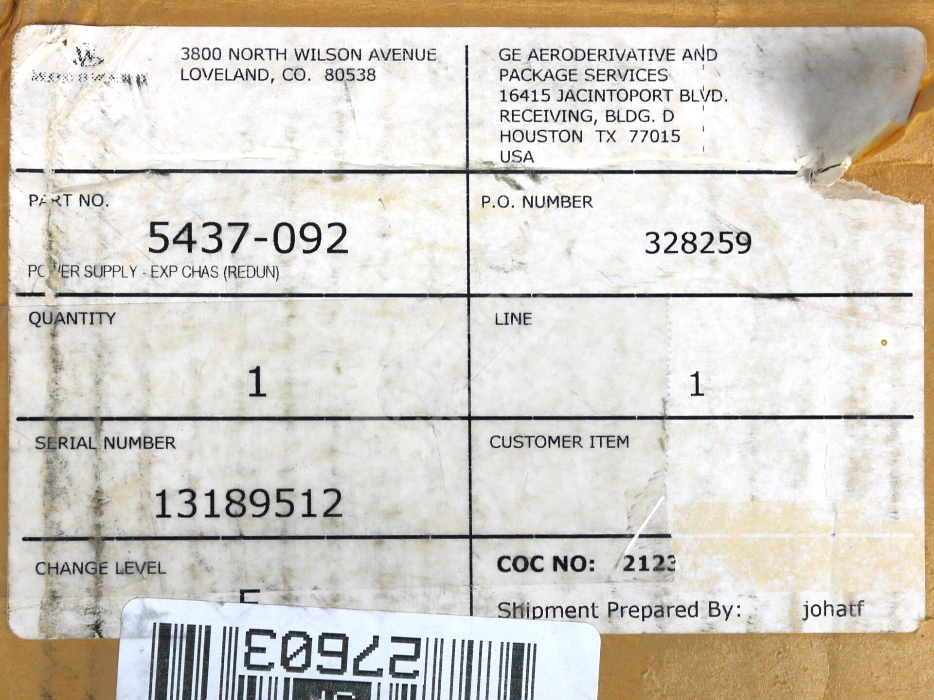 5437-092 By Woodward 24VDC Expansion Chassis Power Supply NSFP