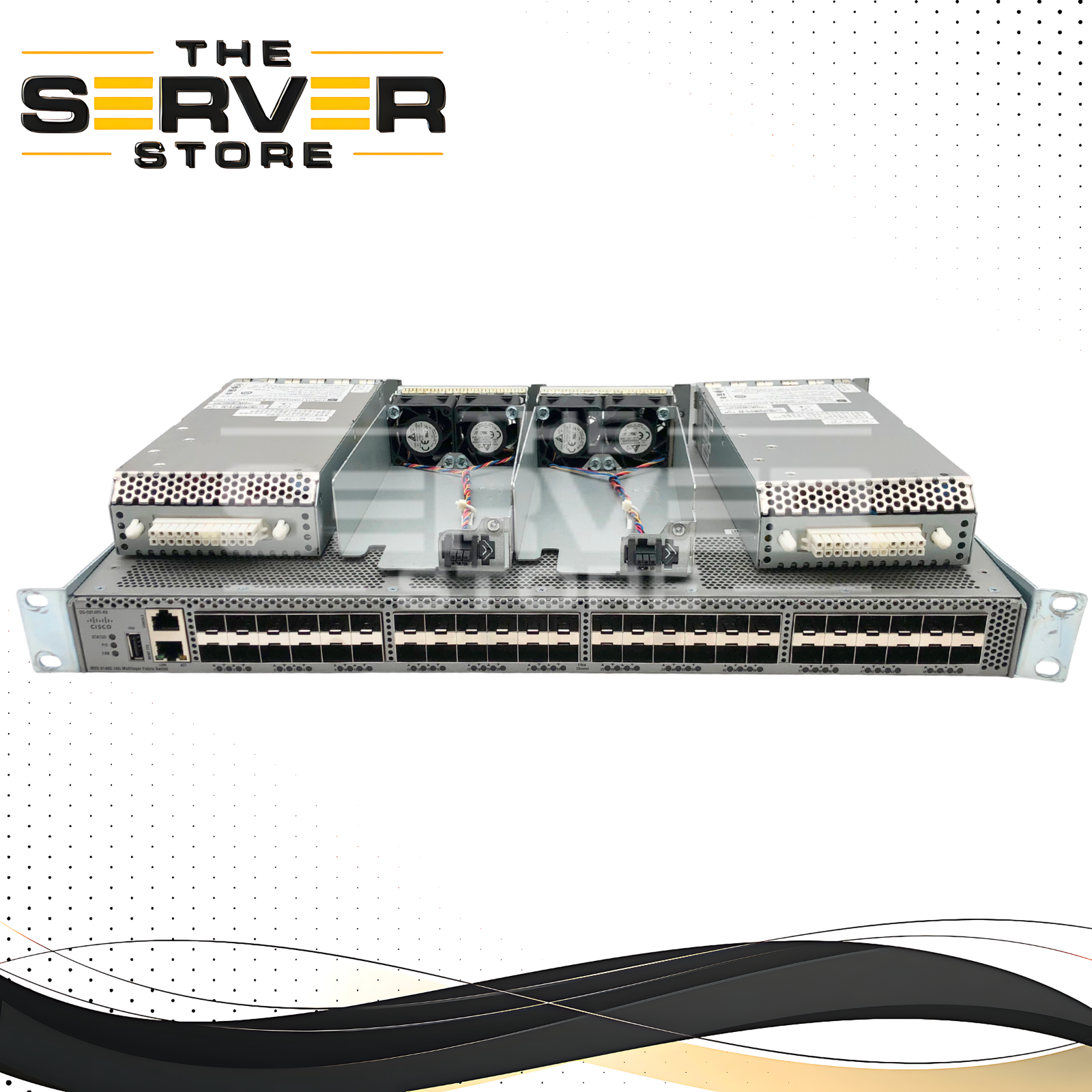 Cisco MDS 9148S Series 48-Port 16 Gigabit (16G) Multilayer Fibre Channel Fabric Switch. Back-to-Front (Power-to-Port) Airflow. P/N: DS-C9148S-K9.