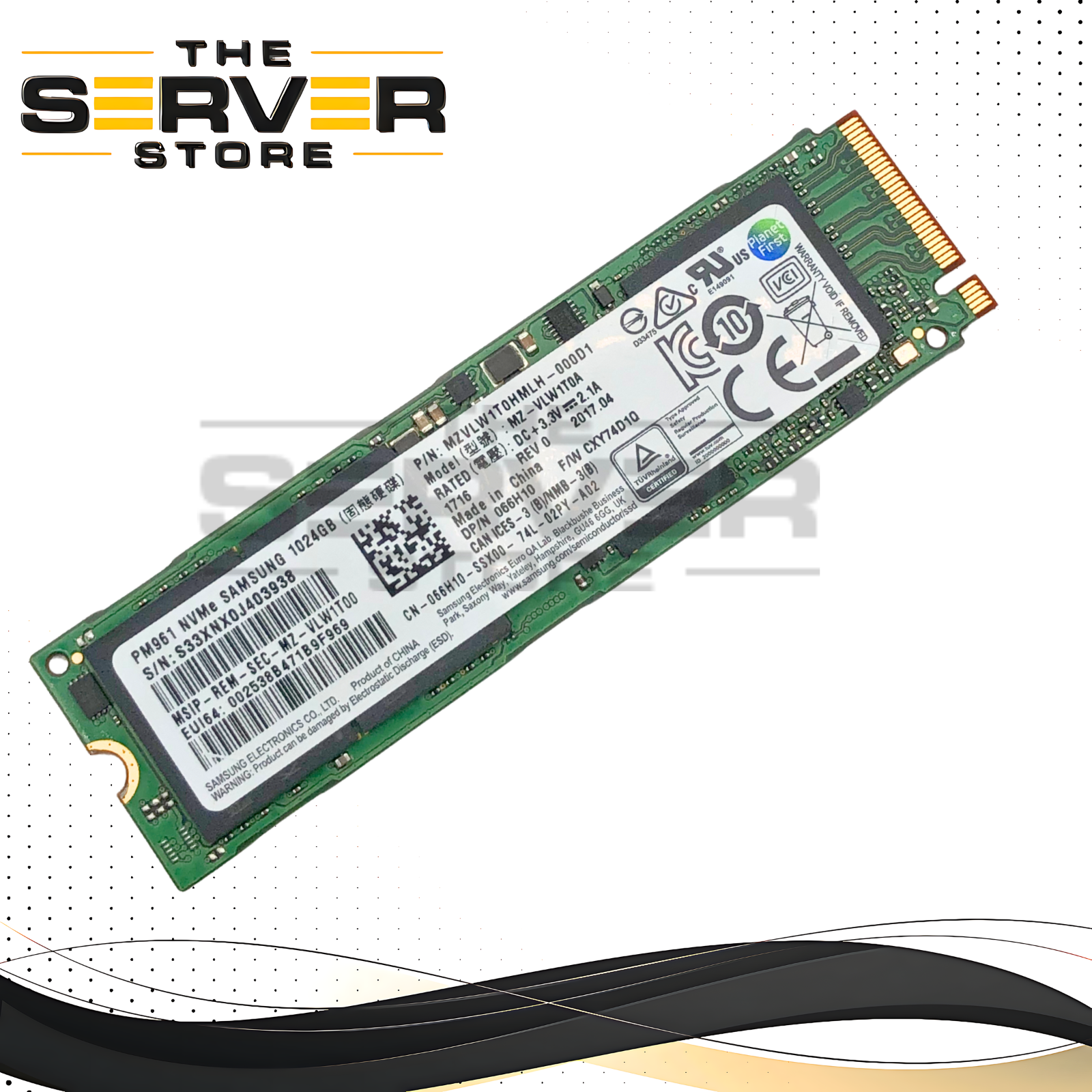 Dell 1TB NVMe 2280 M.2 PCIe Gen 3.0 x4 TLC SSD Samsung PM961 MZ-VLW1T0A 066H10 66H10