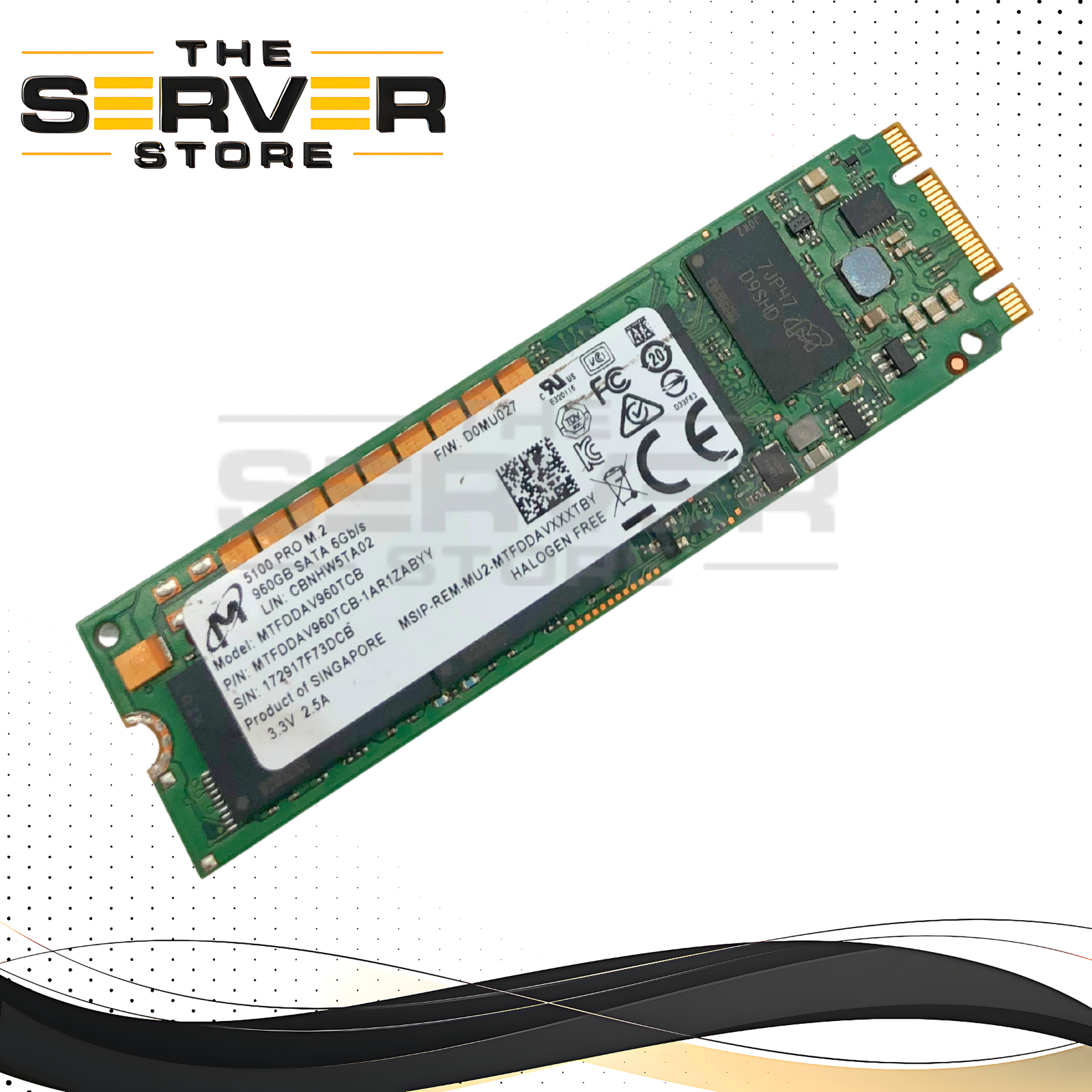 Micron 960GB SATA 6Gb/s 2280 M.2 SSD 5100 Pro Series MTFDDAV960TCB