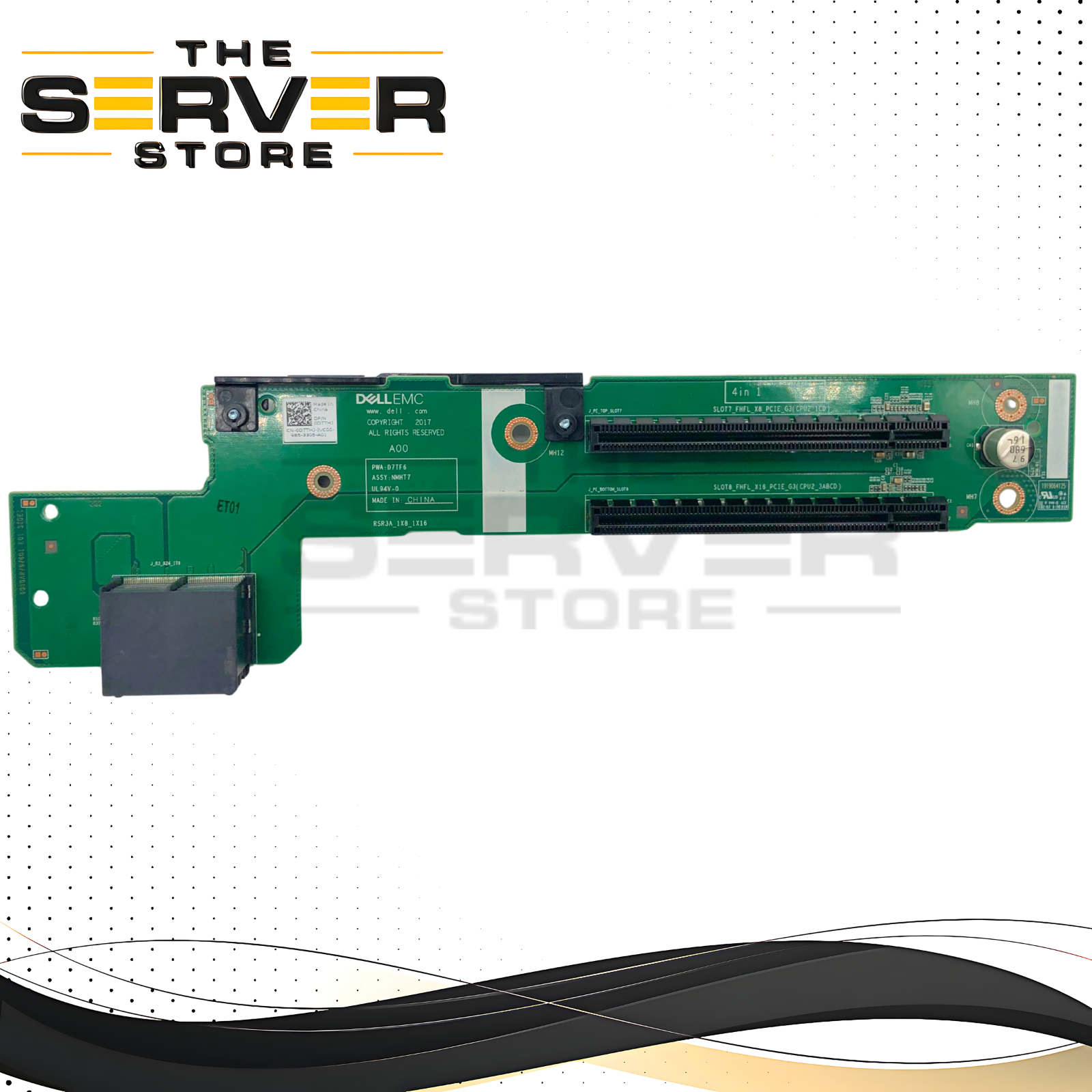 Dell PowerEdge R740 / R740xd 14th Gen Server Riser 3 Card Assembly with 1x PCIe 3.0 x16 & 1x PCIe 3.0 x8 Slot. P/N: DTTHJ, 0DTTHJ.
