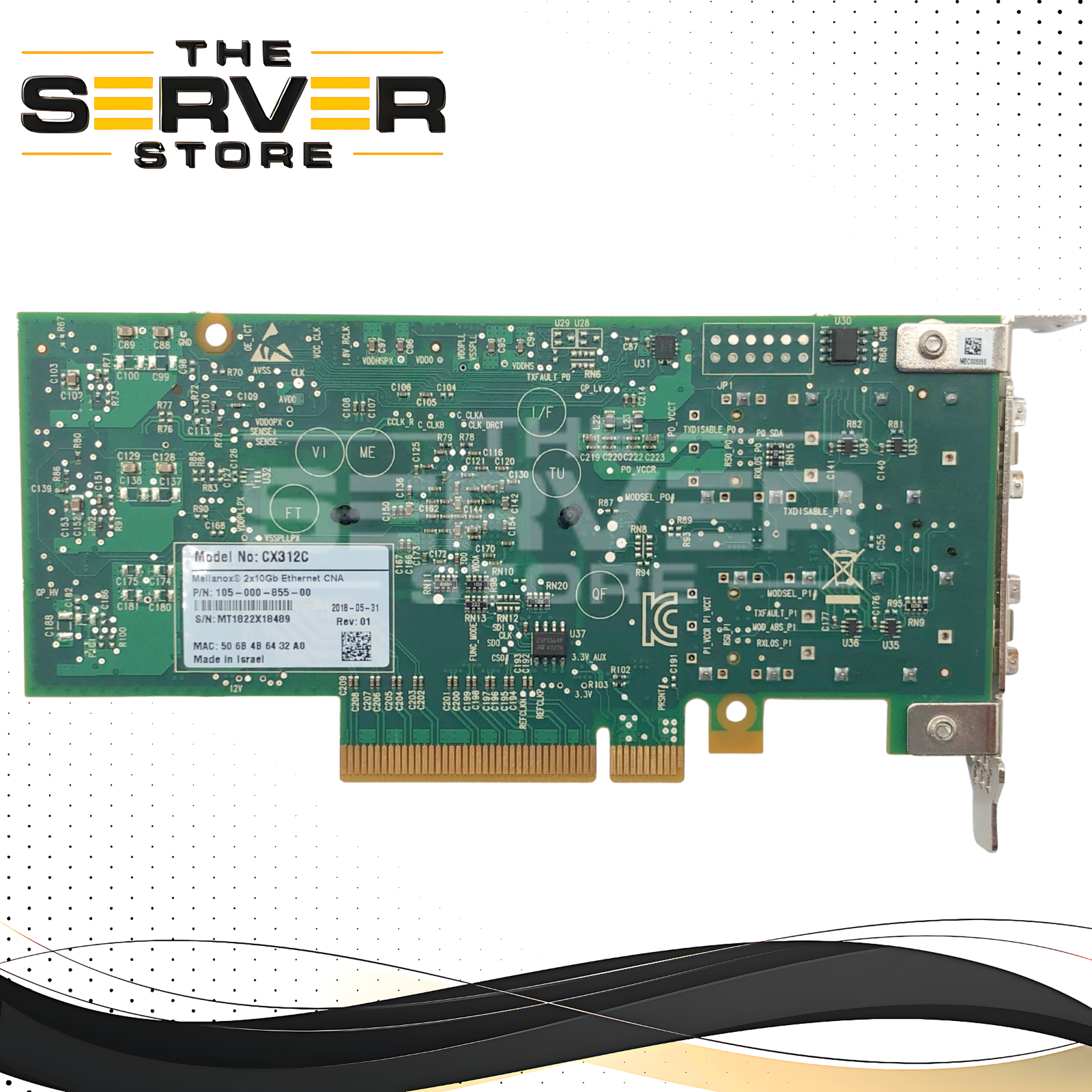 EMC Mellanox ConnectX3 Pro CX312C Dual Port 10GbE SFP+ Converged Network Adapter (CNA) 105-000-855-00