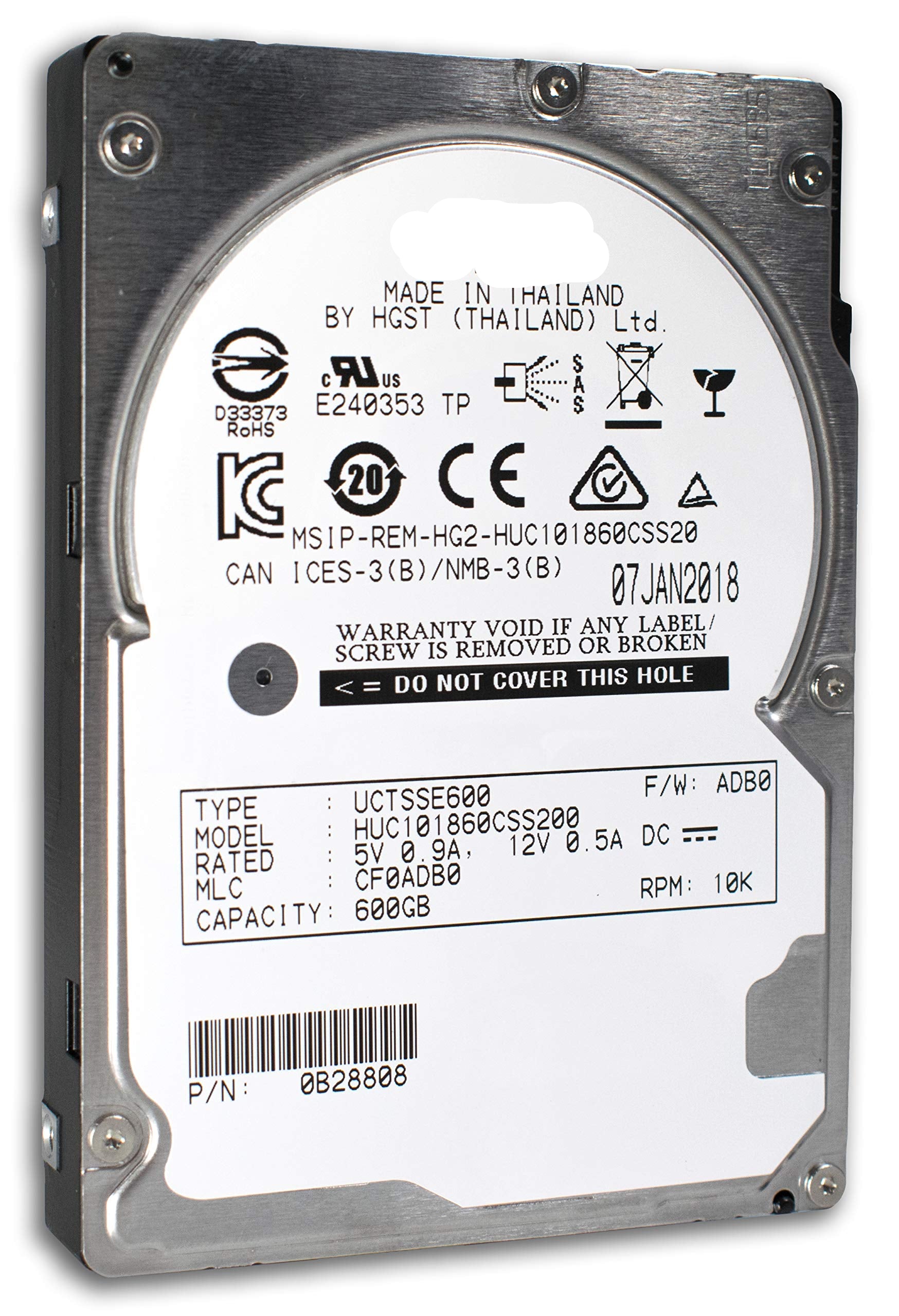 HUC101860CSS200 0B28808 600GB 10K RPM SAS 2.5" 512n ISE Disco Duro Empresarial