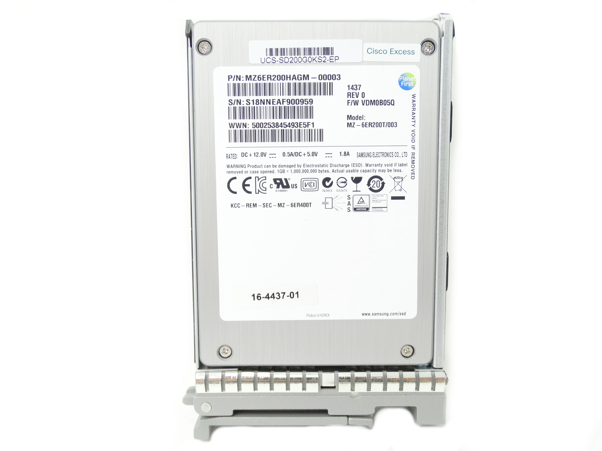 Cisco 200GB SAS 6G SFF 2.5'' SSD MZ6ER200HAGM-00003