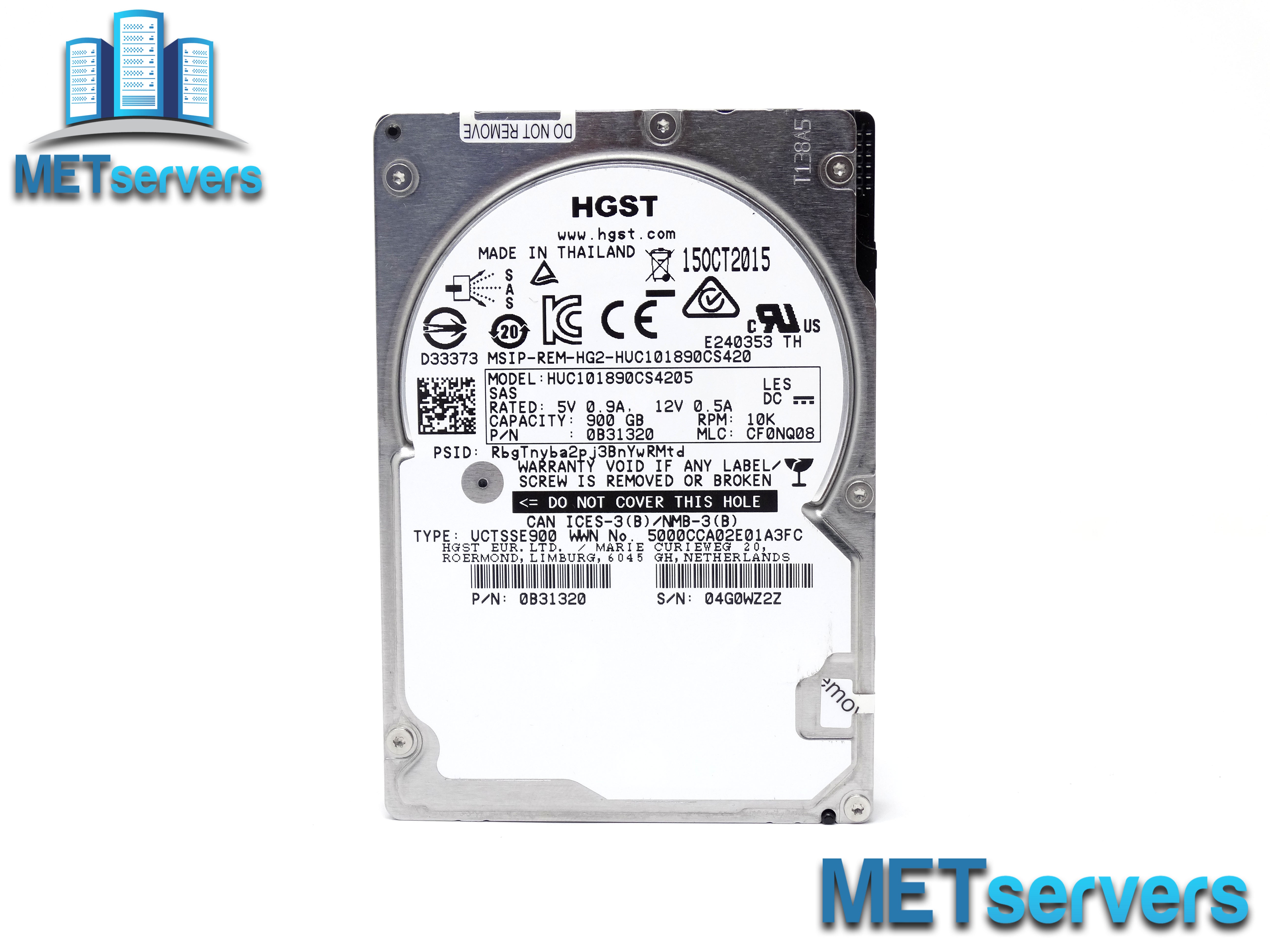 HGST C10K1800 900GB 10K SAS 12Gb/s 2.5'' Hard Drive HDD (HUC101890CS4205)