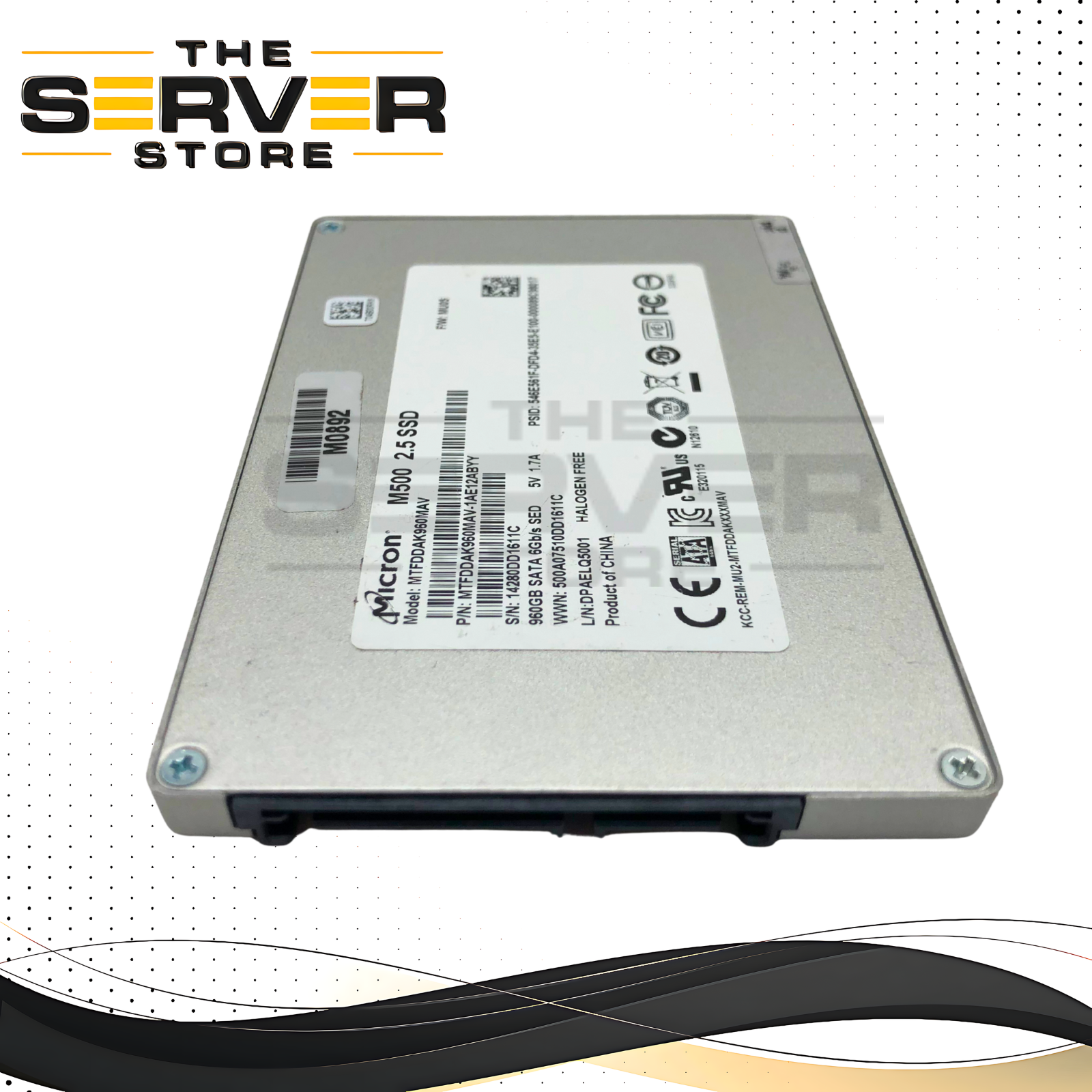 Micron M500 960GB 2.5-inch SATA III 6Gb/s Data Center Enterprise Solid State Drive (SSD). P/N: MTFDDAK960MAV-1AE12ABYY.