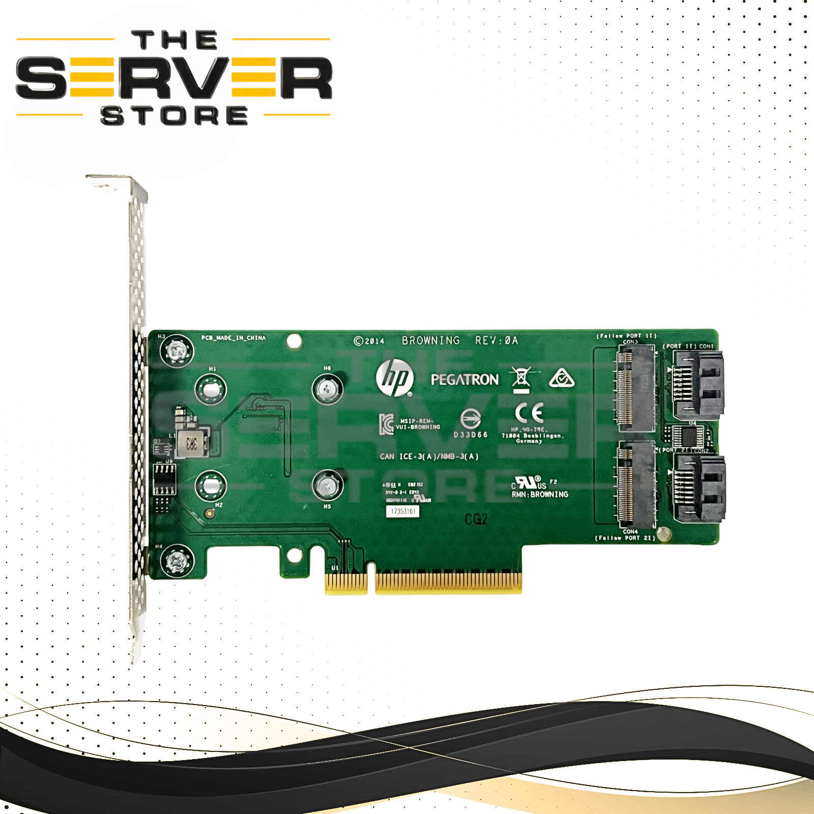 HPE SATA M.2 ML/DL Dual Drive PCIe Riser Card 882359-001