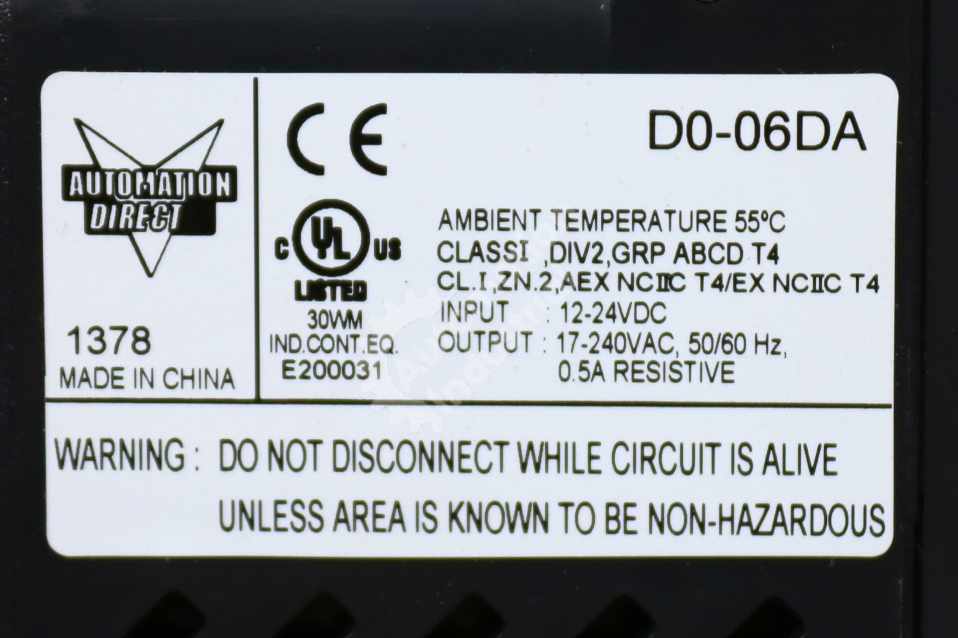 D0-06DA By Automation Direct 120-240 VAC Discrete Input and Output Module NSFP