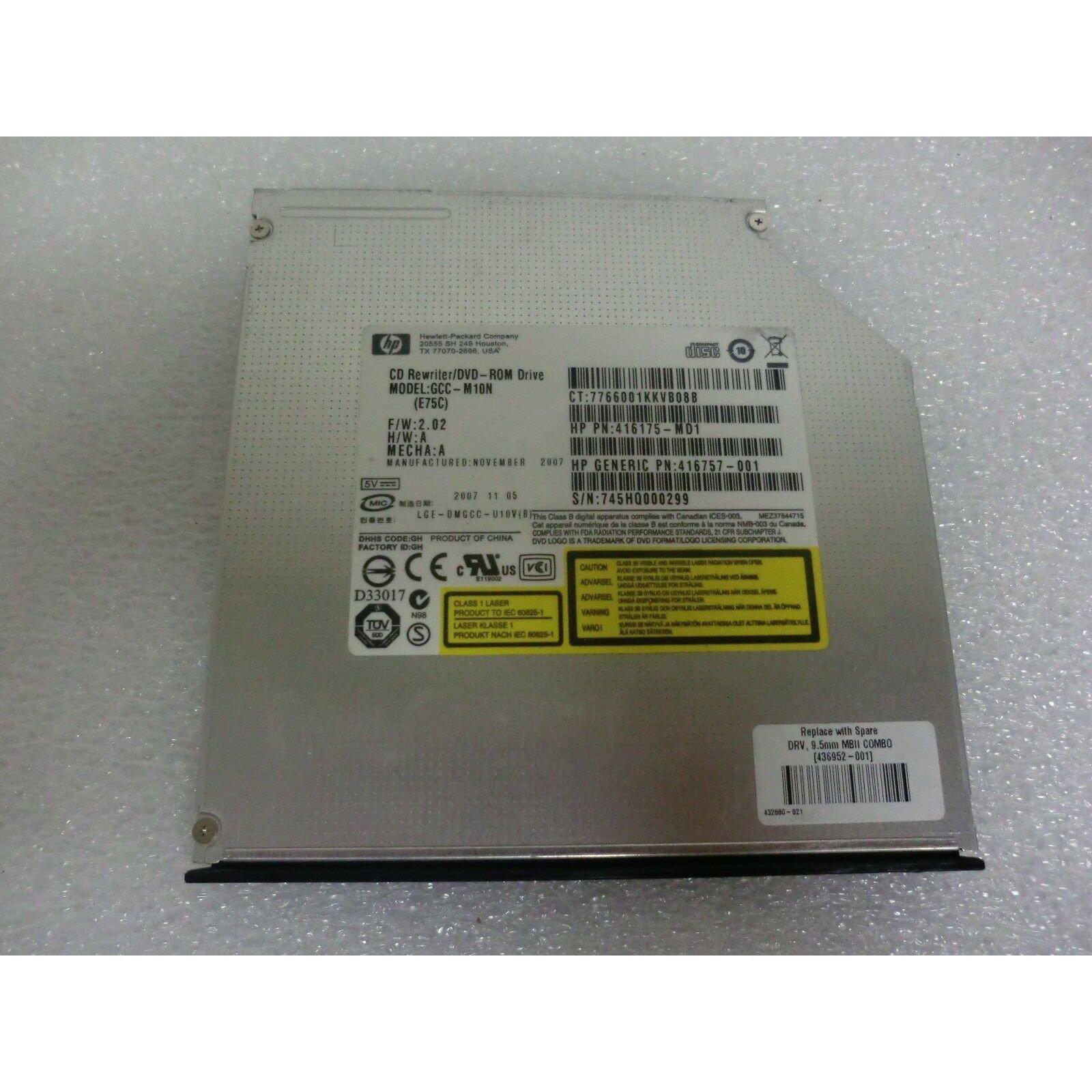 HP CDRW DVDRW Optical Drive 416175-MD1 GCC-M10N-FoxTI