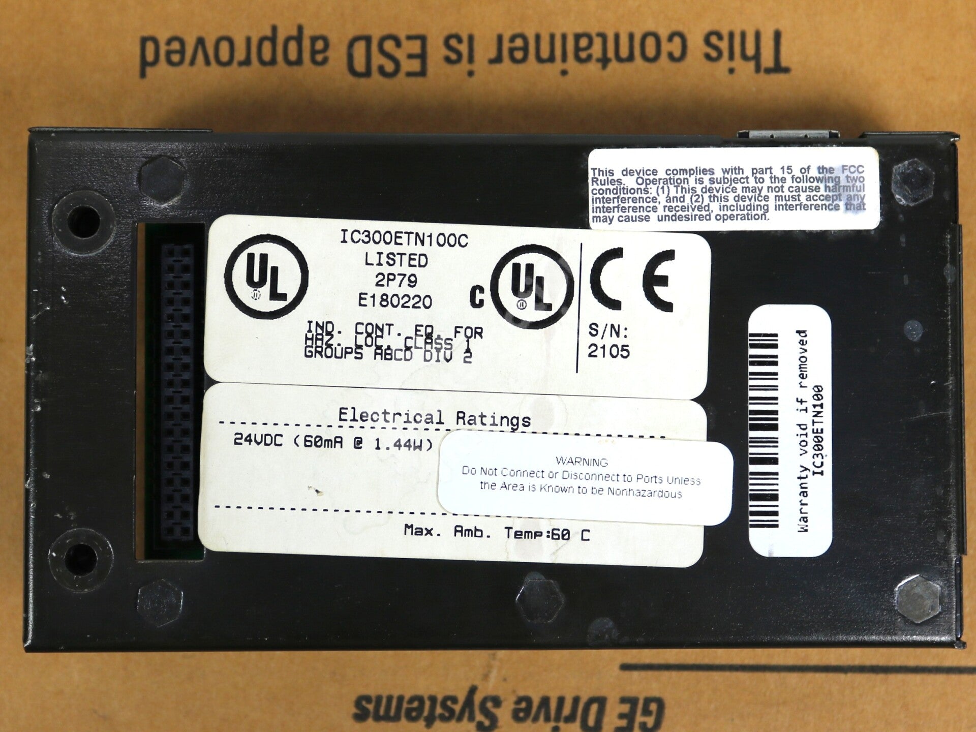 IC300ETN100 By General Electric IC300ETN100C 24VDC Ethernet Interface Module