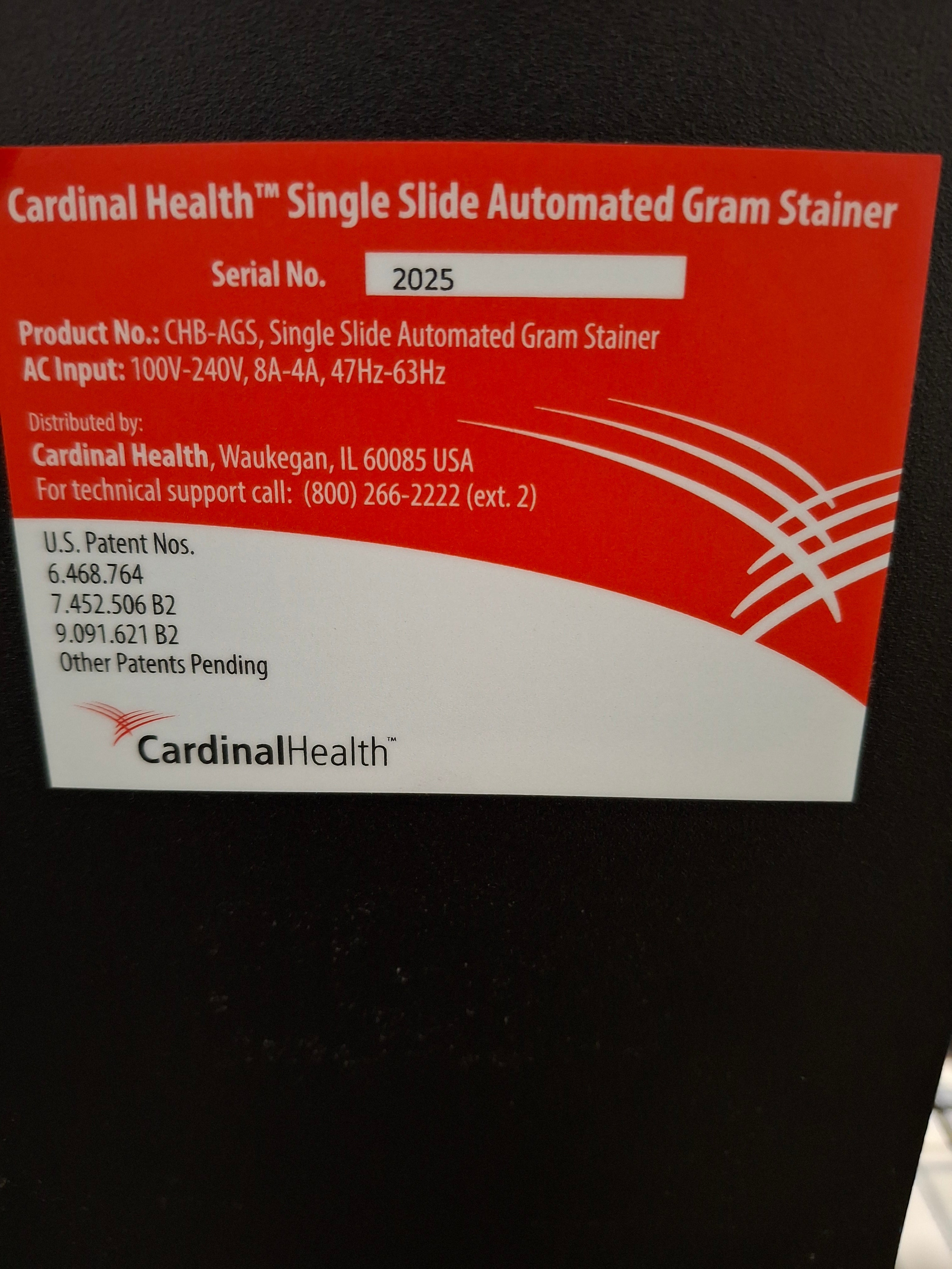 Cardinal Health CHG-AGS Single Slide Automated Gram Stainer