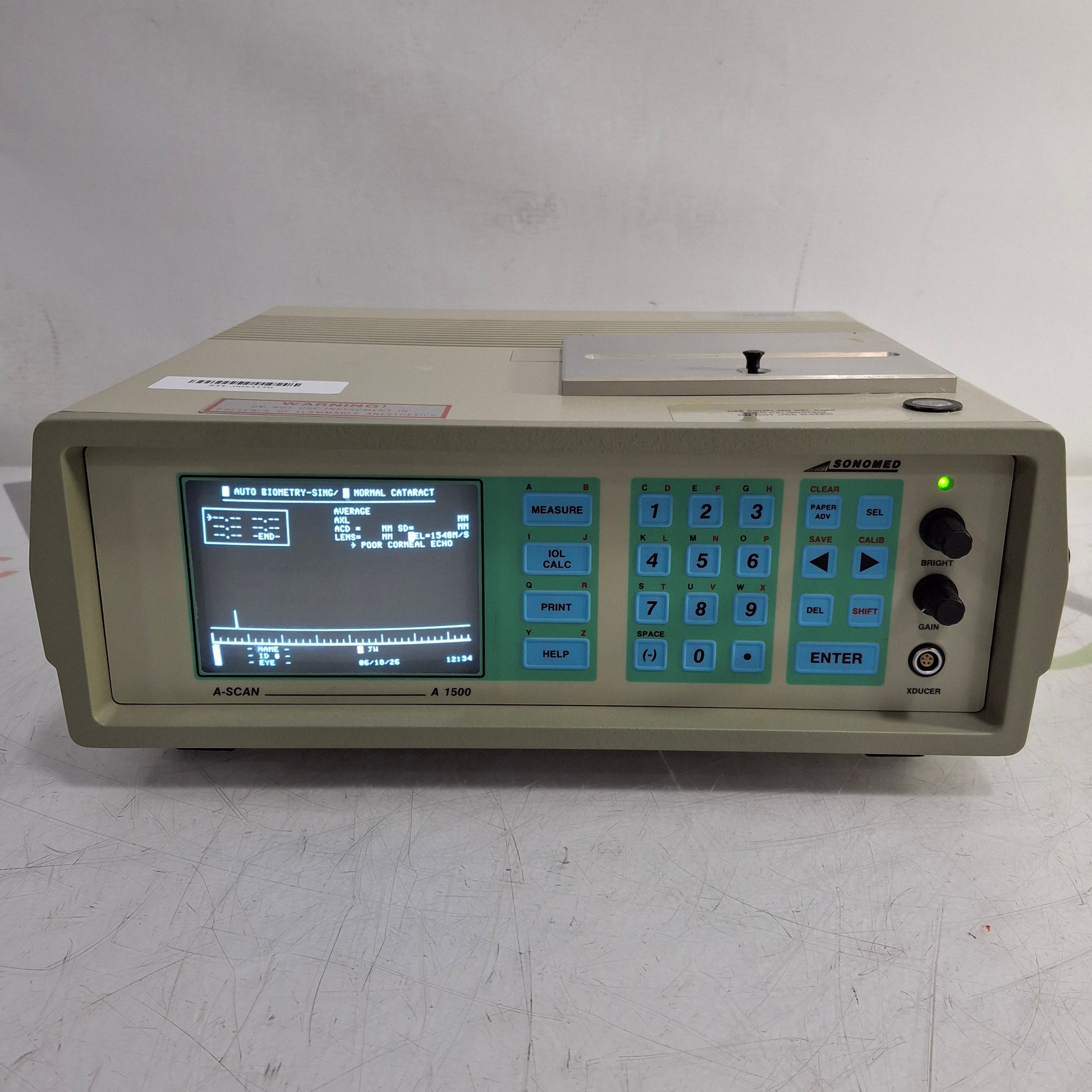 Sonomed Escalon A-Scan A 1500 Ophthalmic Ultrasound