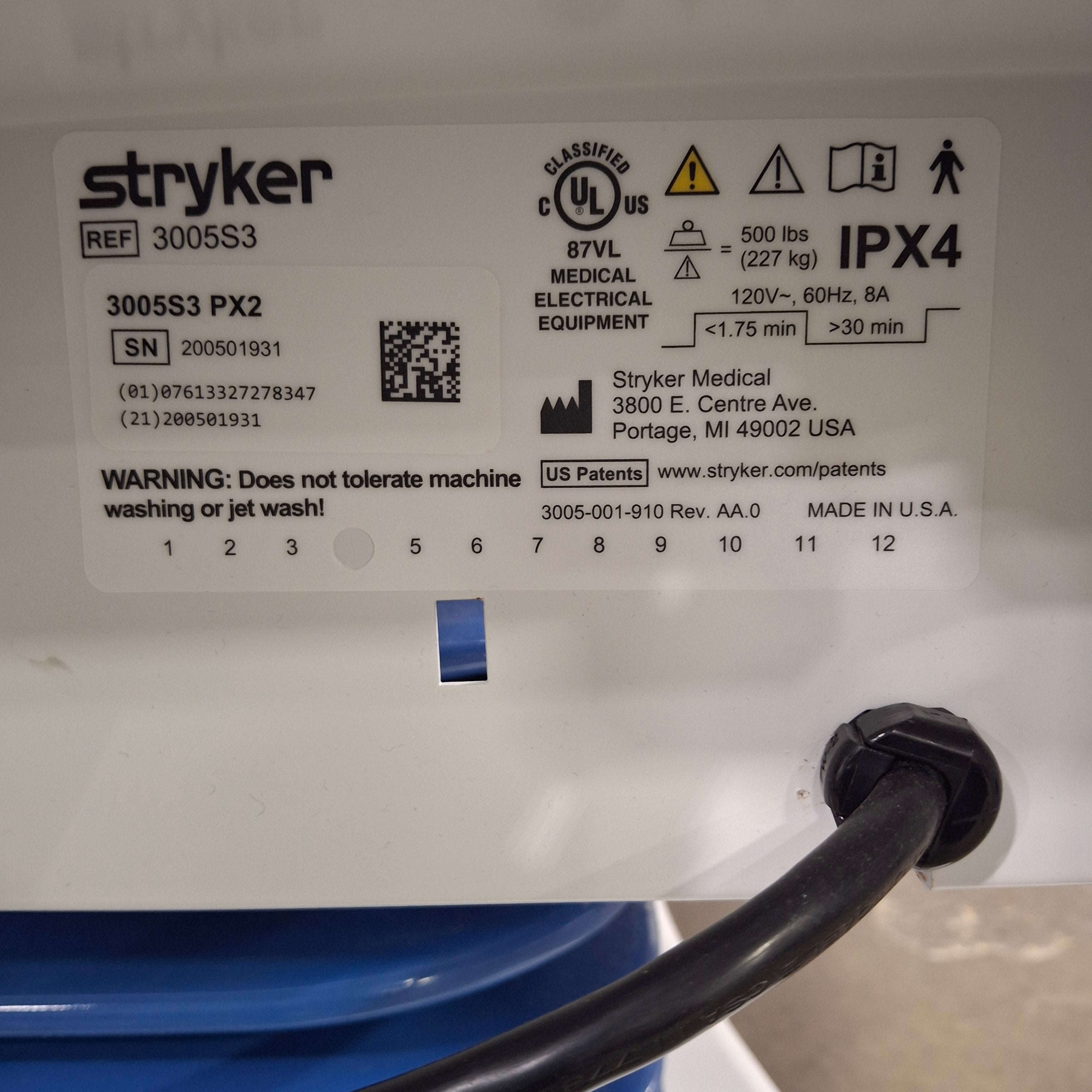 Stryker Secure III 3005 Hospital Bed