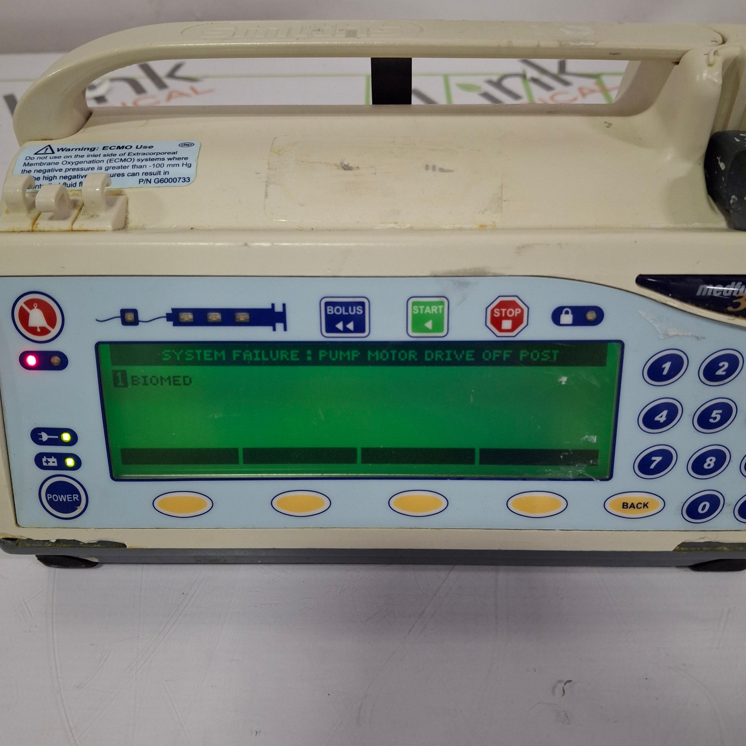 Smiths Medical Medfusion 3500 Version 5 Syringe Infusion Pump