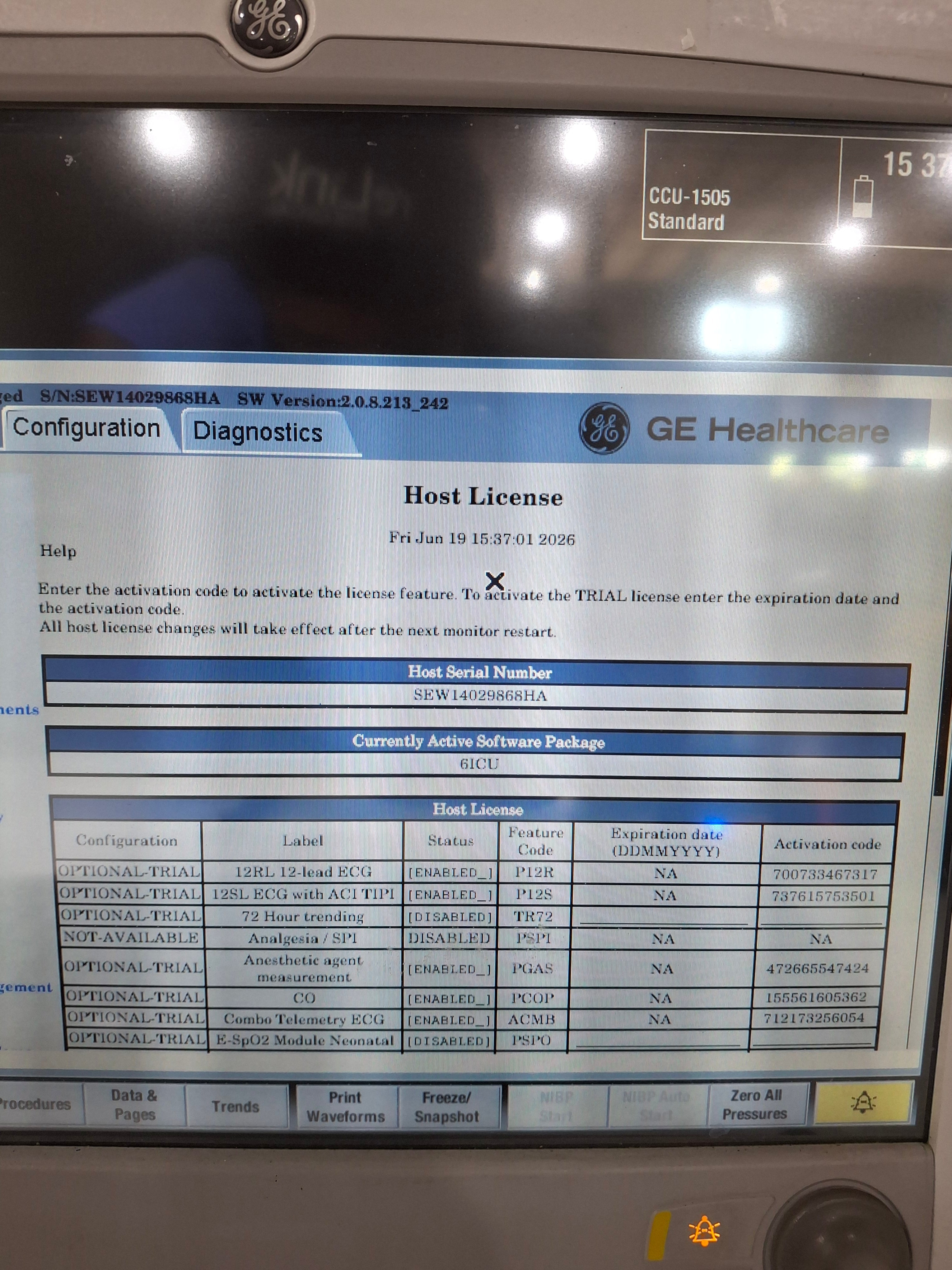 GE Healthcare Carescape B650 Critical Care Patient Monitor