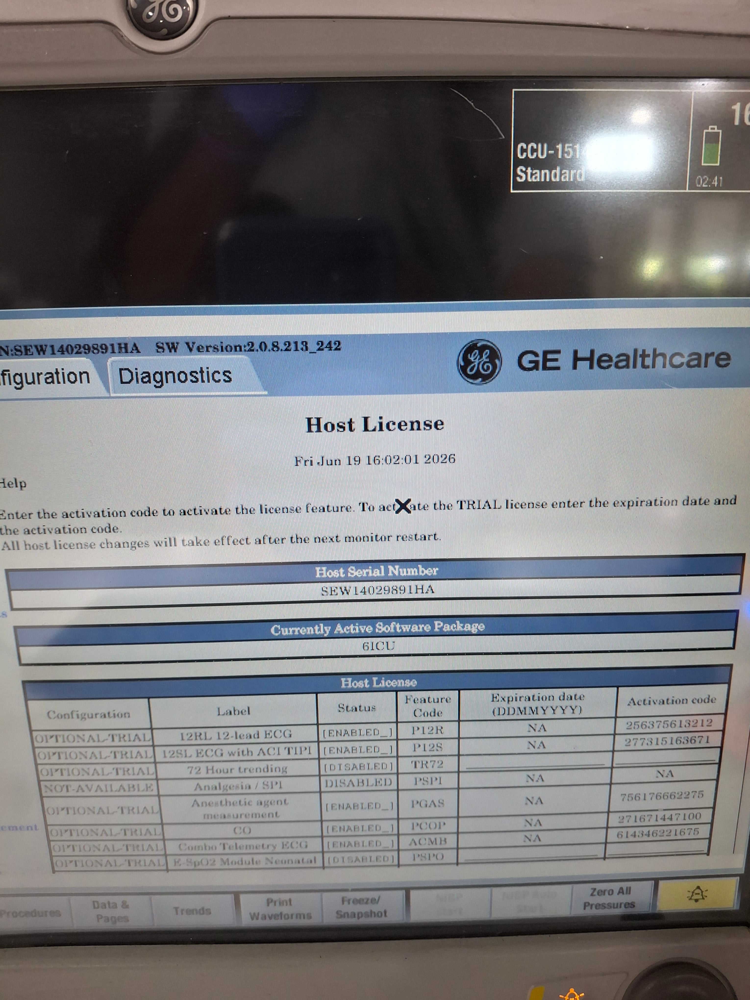 GE Healthcare Carescape B650 Critical Care Patient Monitor