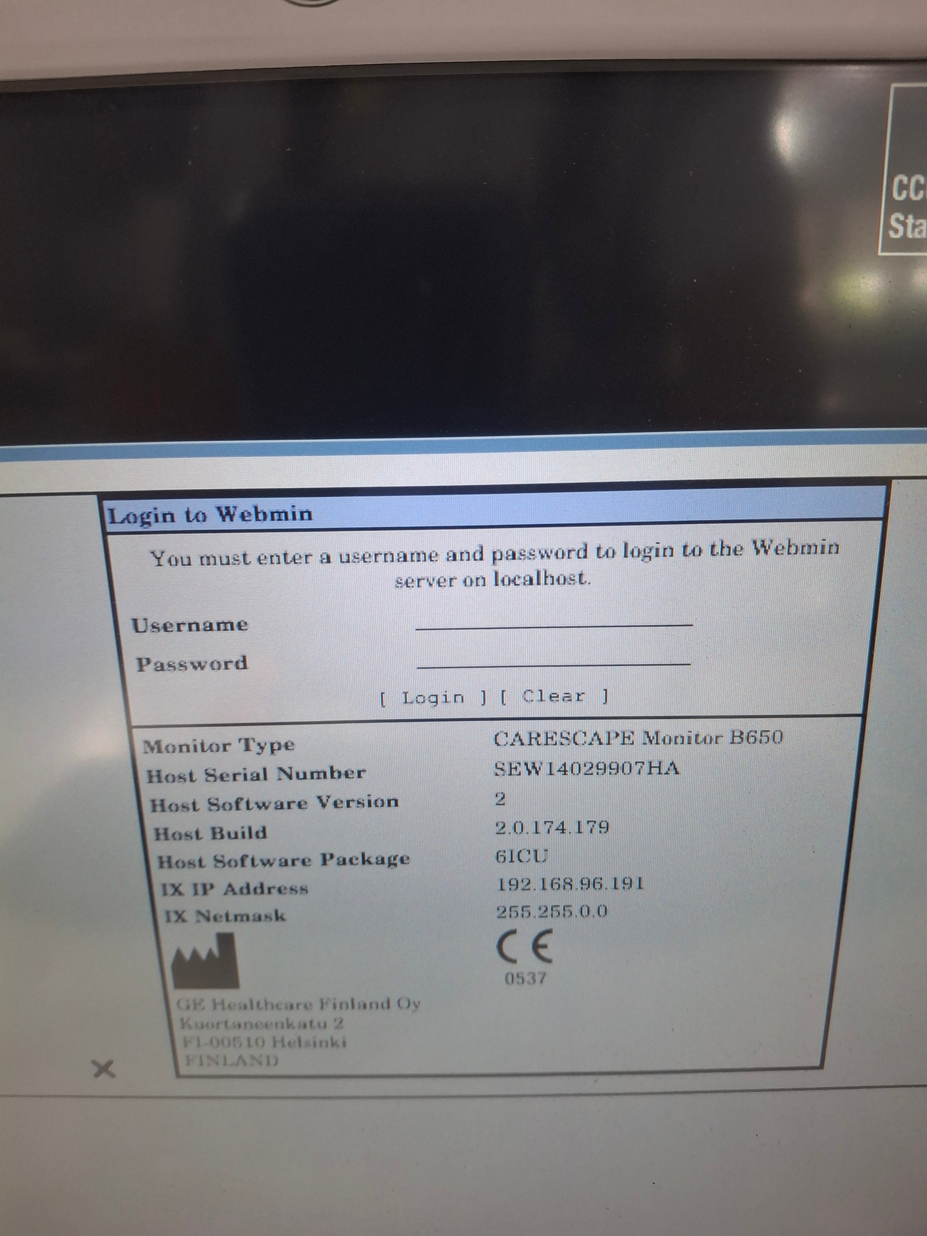 GE Healthcare Carescape B650 Critical Care Patient Monitor