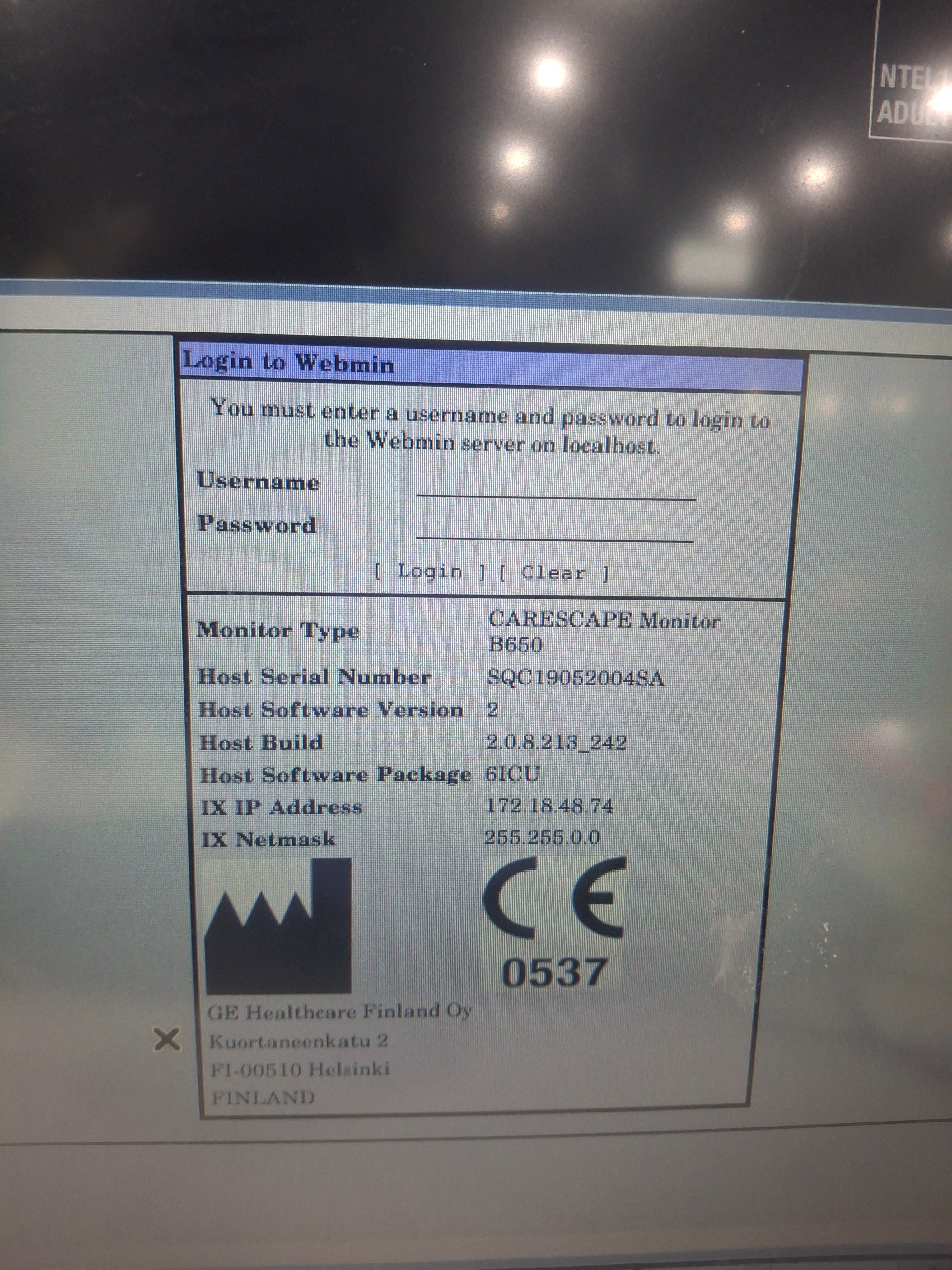 GE Healthcare Carescape B650 Critical Care Patient Monitor