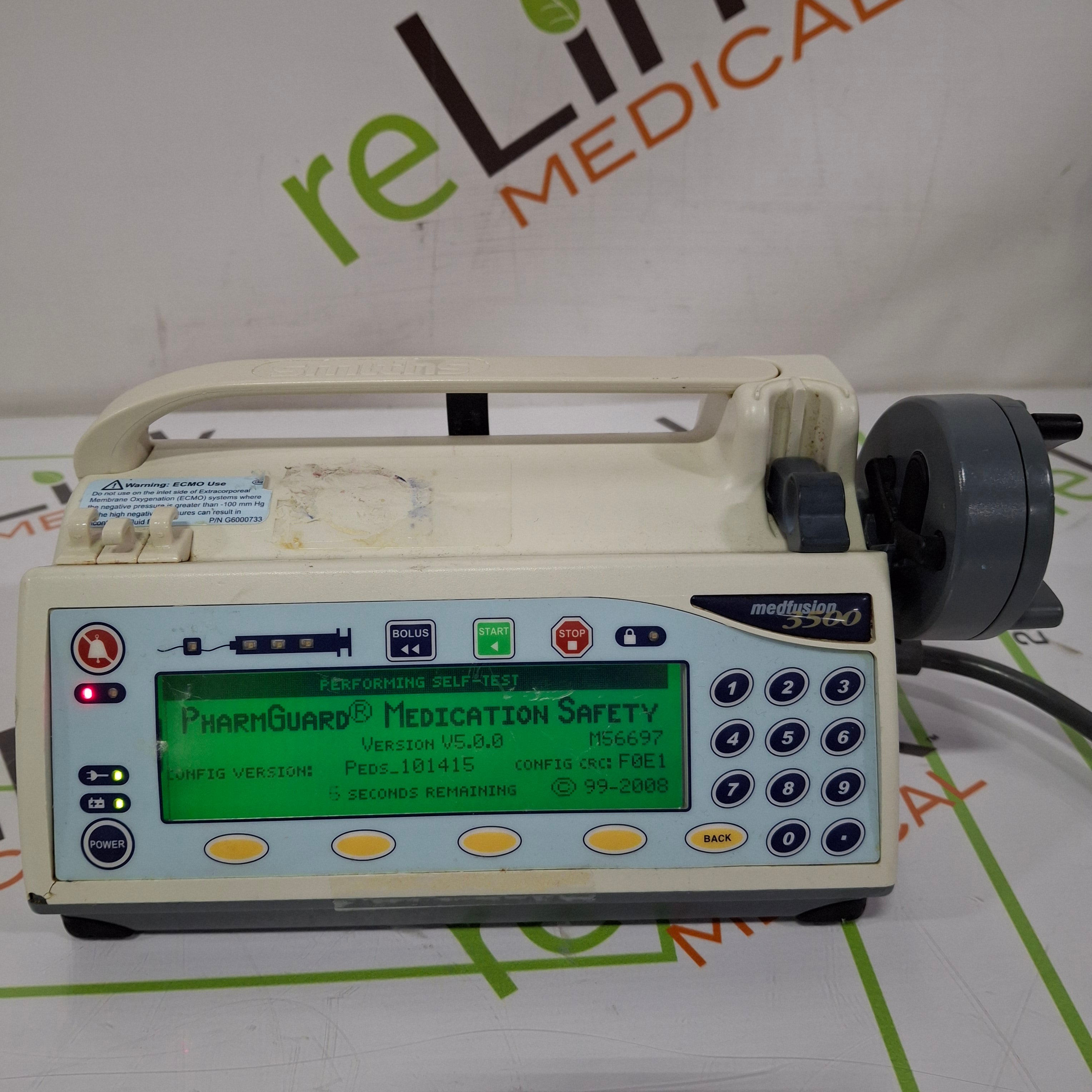 Smiths Medical Medfusion 3500 Version 5 Syringe Infusion Pump