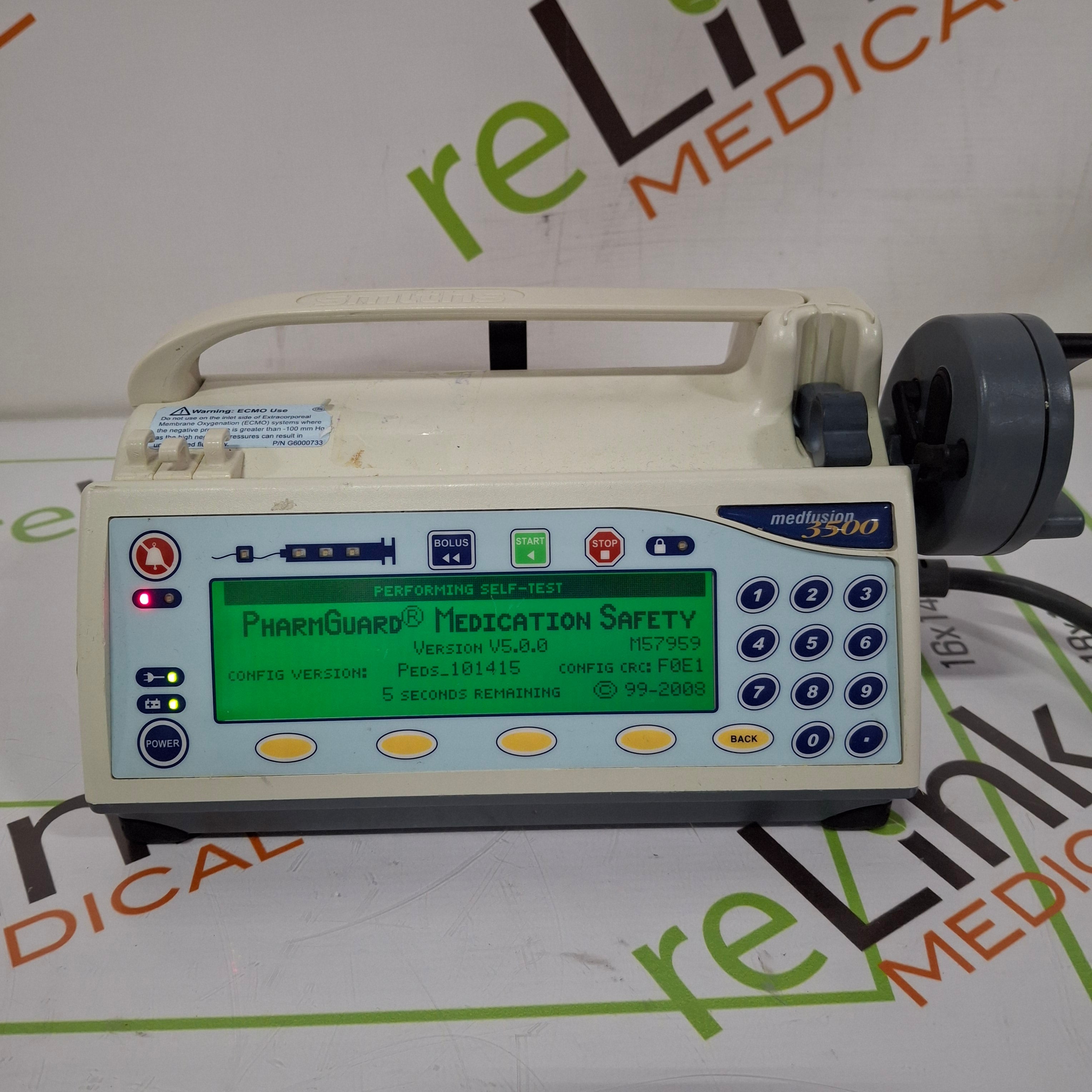 Smiths Medical Medfusion 3500 Version 5 Syringe Infusion Pump