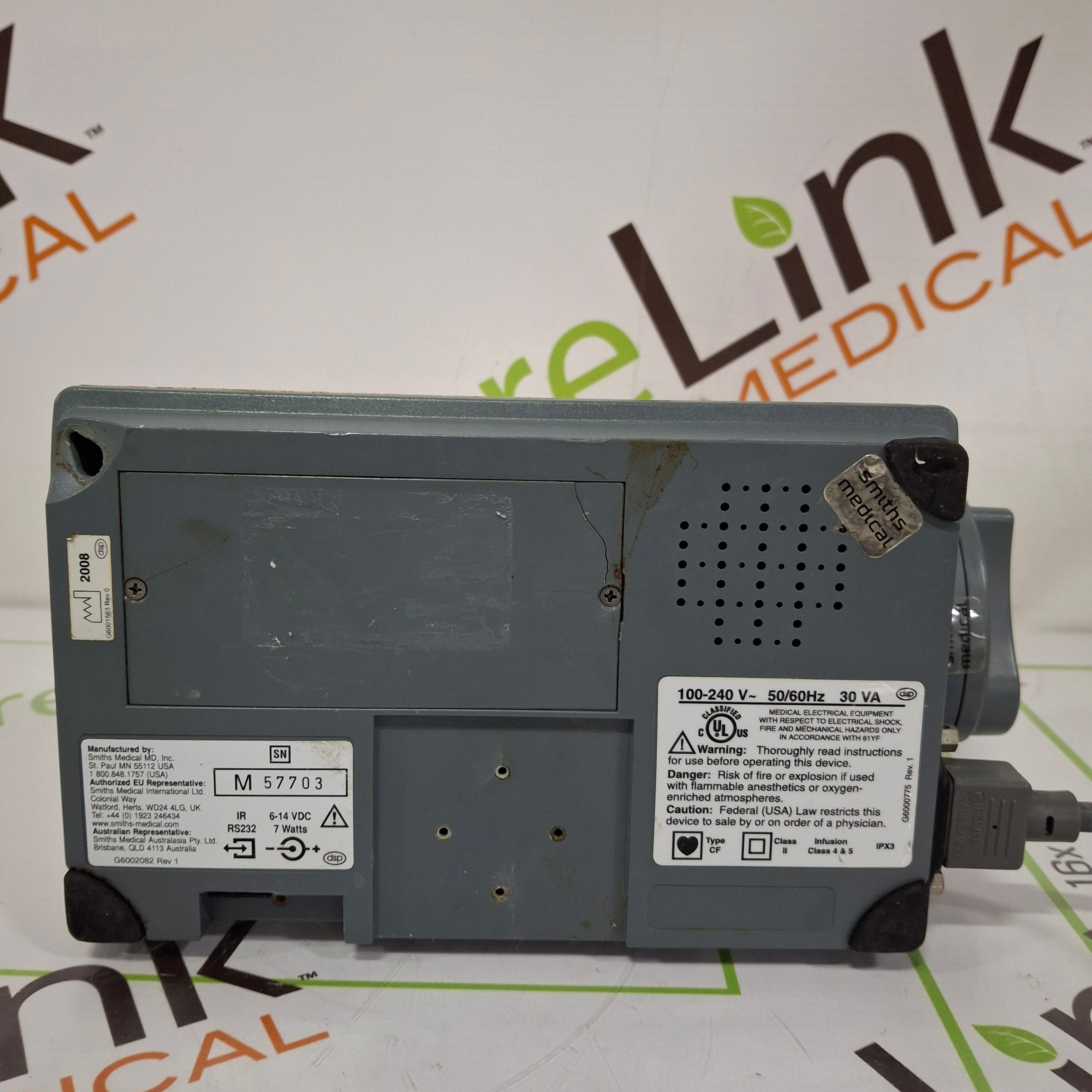 Smiths Medical Medfusion 3500 Version 5 Syringe Infusion Pump