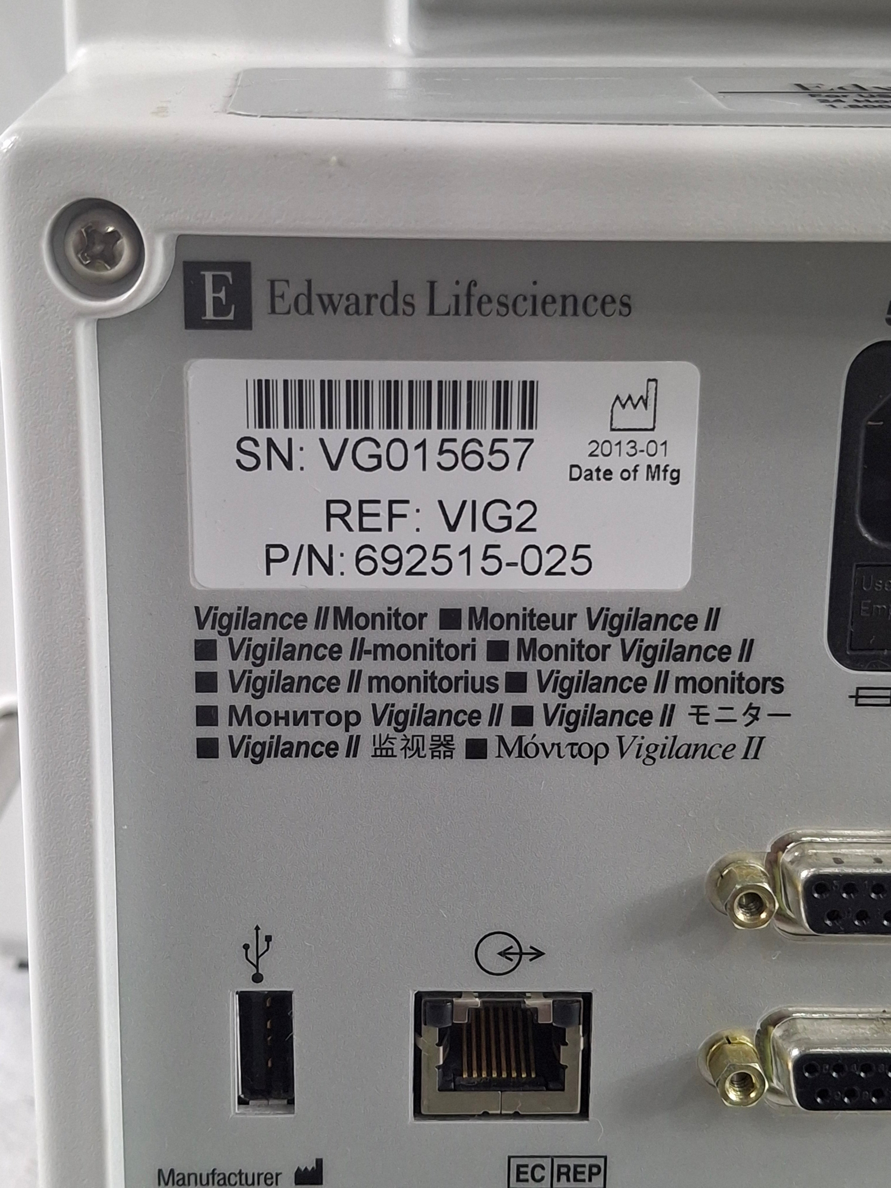 Edwards Lifesciences Vigilance II Patient Monitor