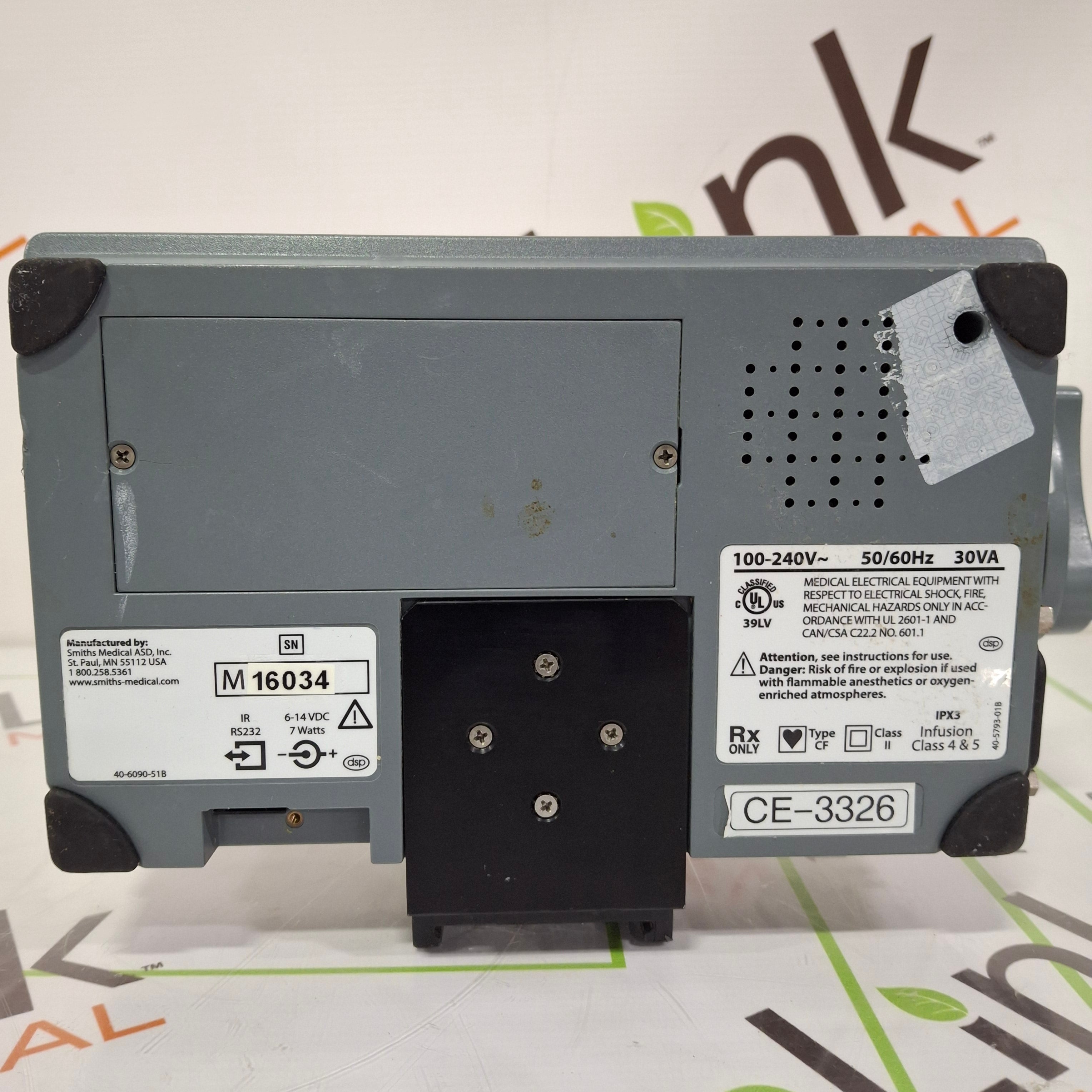 Smiths Medical Medfusion 3500 Version 3 Syringe Infusion Pump