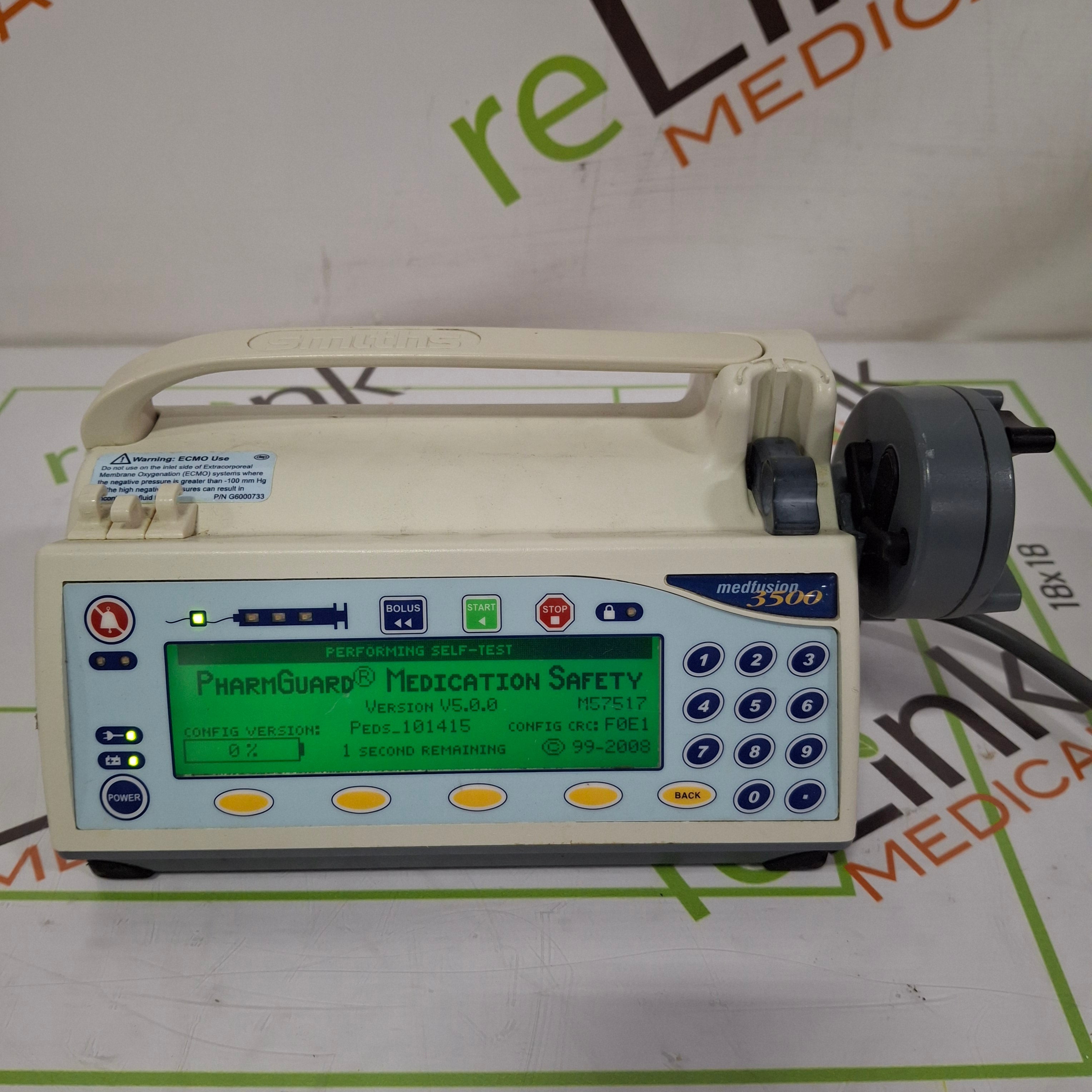 Smiths Medical Medfusion 3500 Version 5 Syringe Infusion Pump