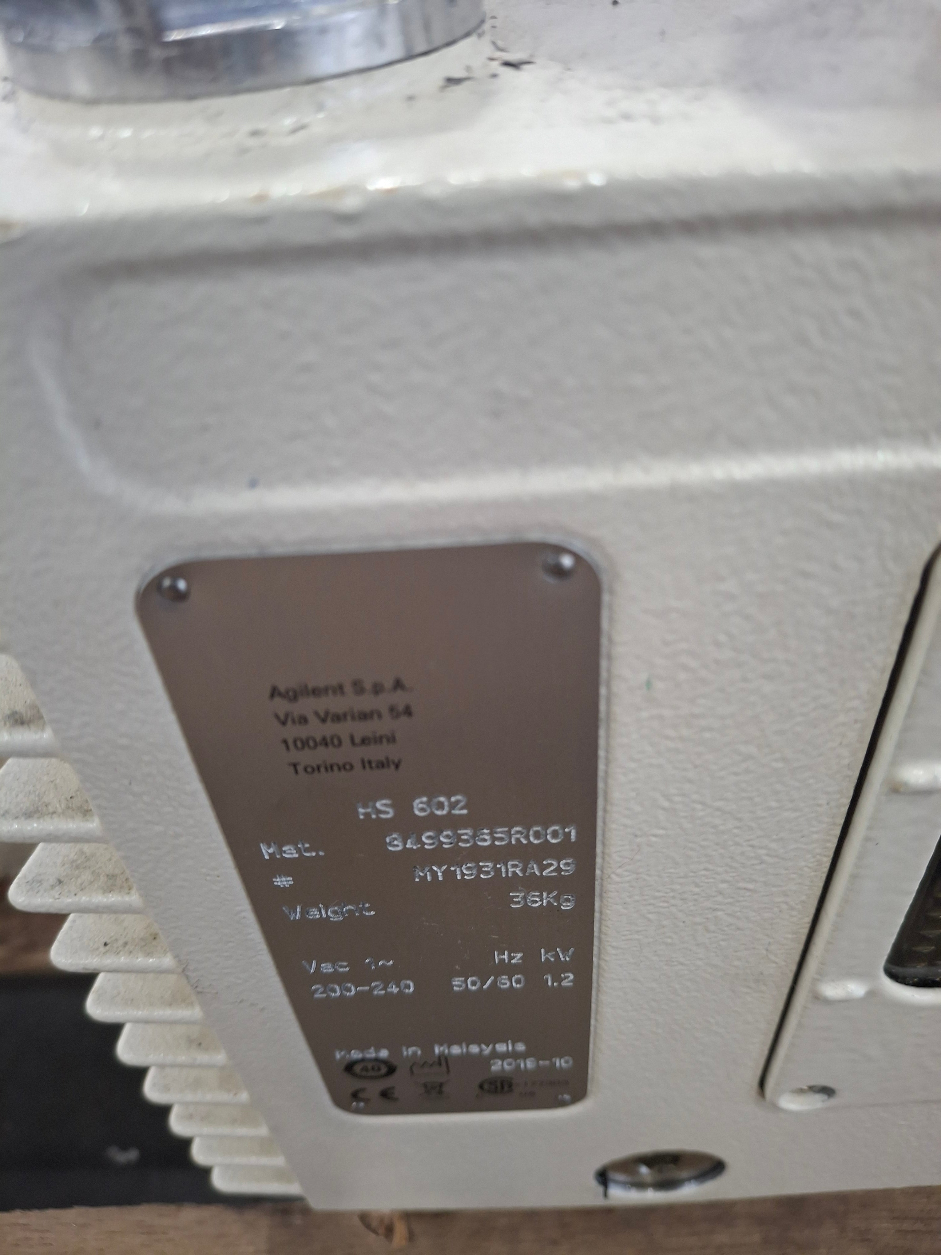Agilent Varian HS602 Rotary Vane Vacuum Pump