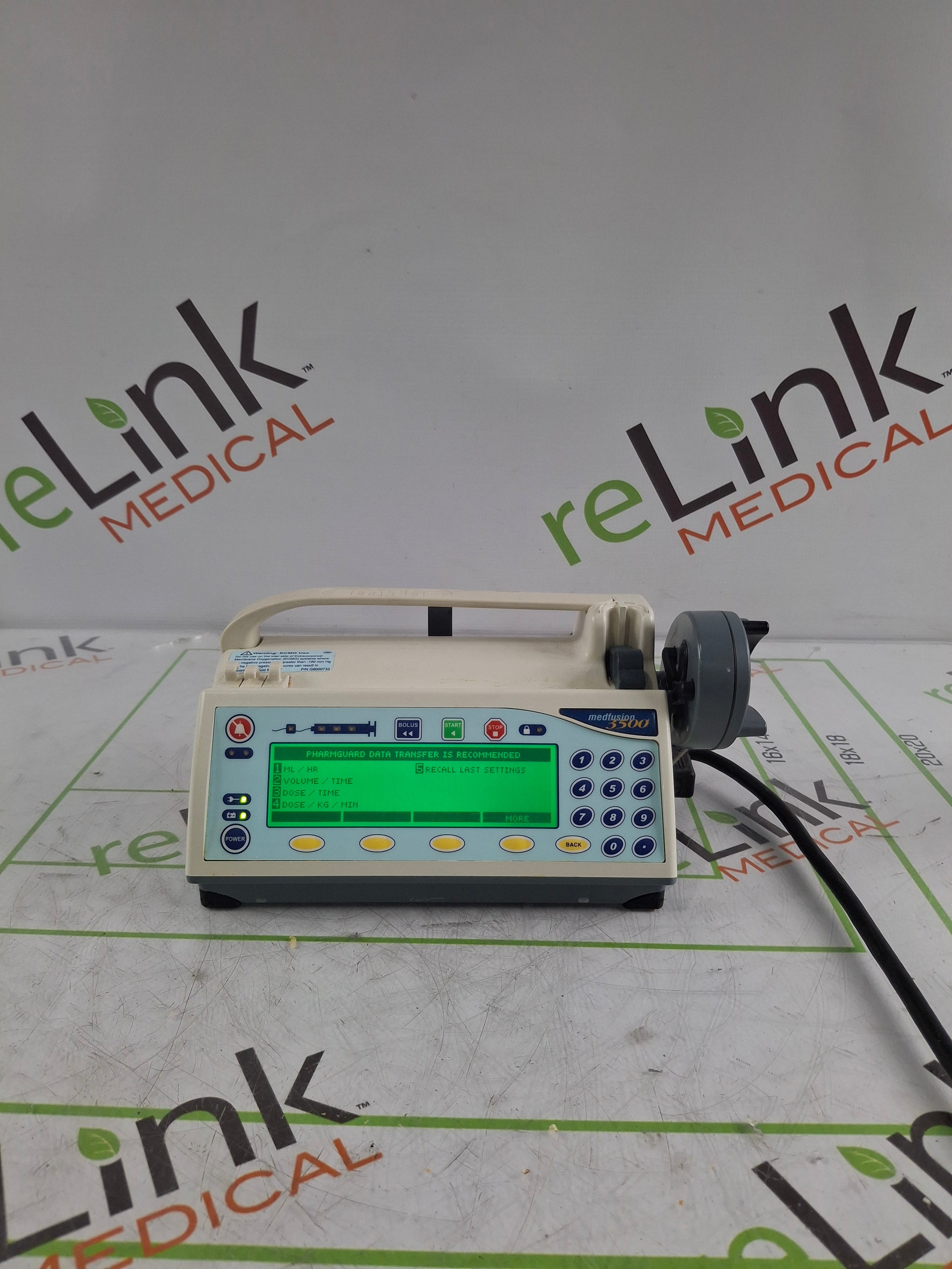 Smiths Medical Medfusion 3500 Version 5 Syringe Infusion Pump
